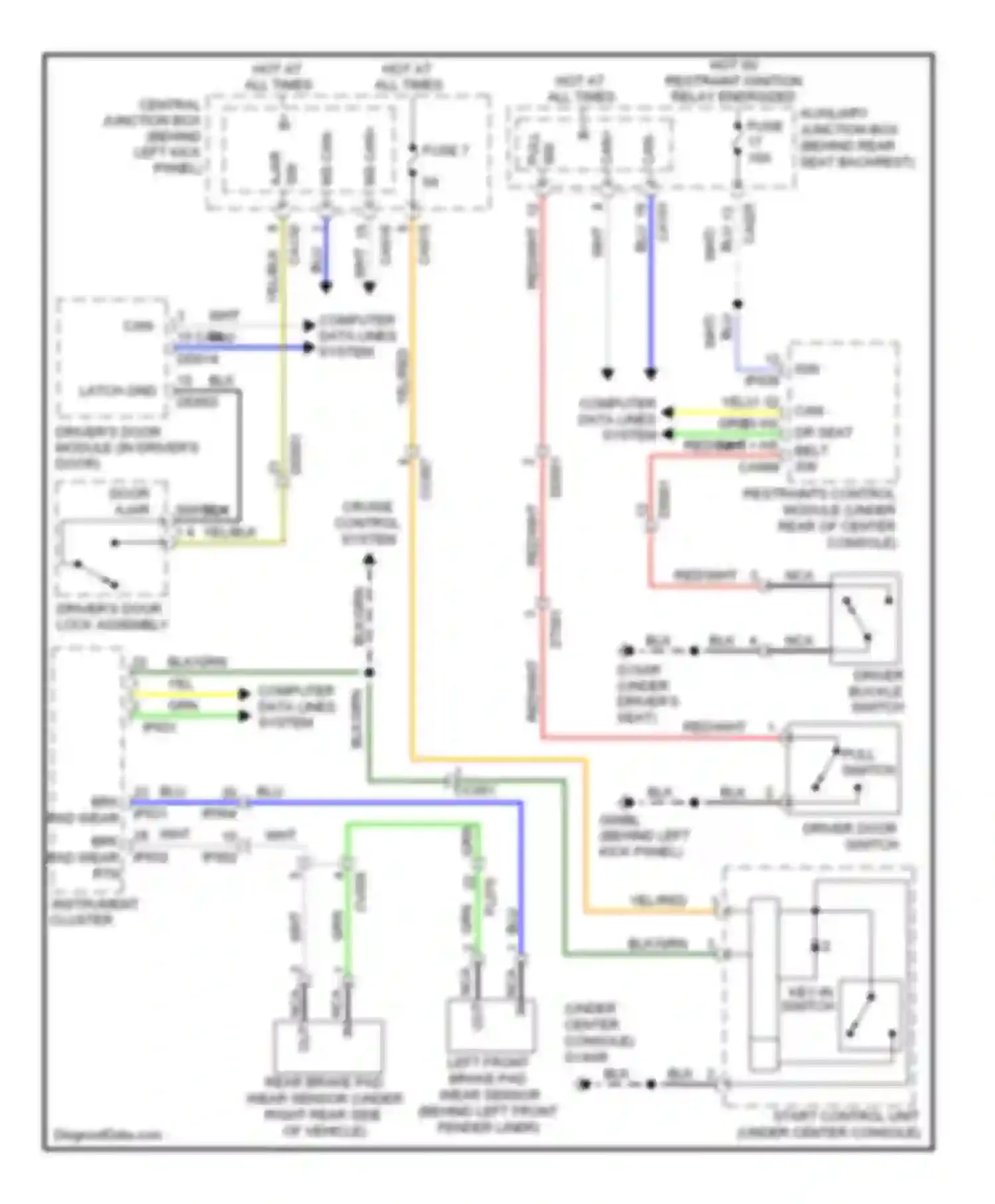 Wiring diagram key-in switch for Jaguar XK II facelift (2009-2011) (2 of 2)