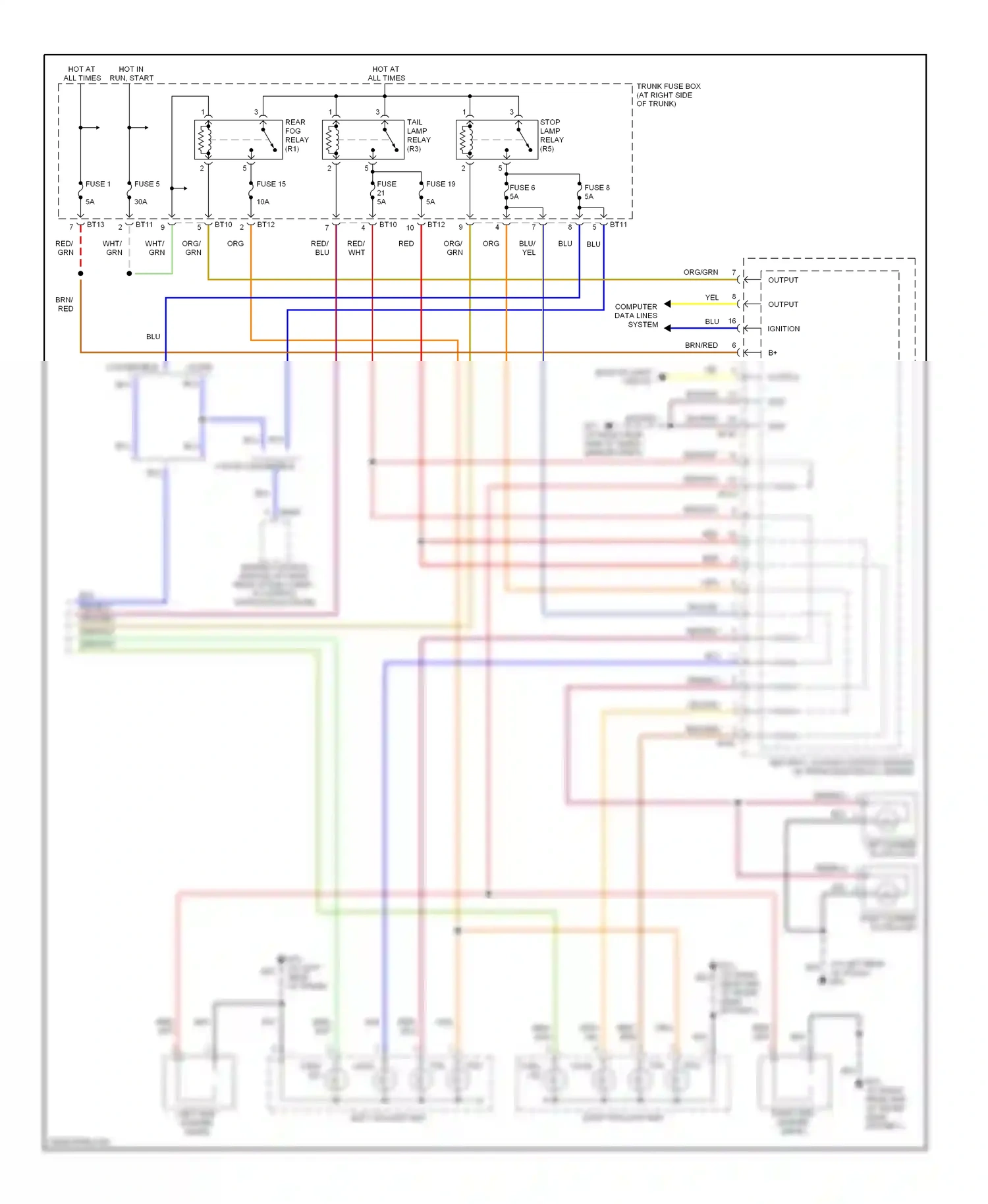 Jaguar XKR I facelift (2004-2006) computer data lines system wiring diagram  (7 of 32)
