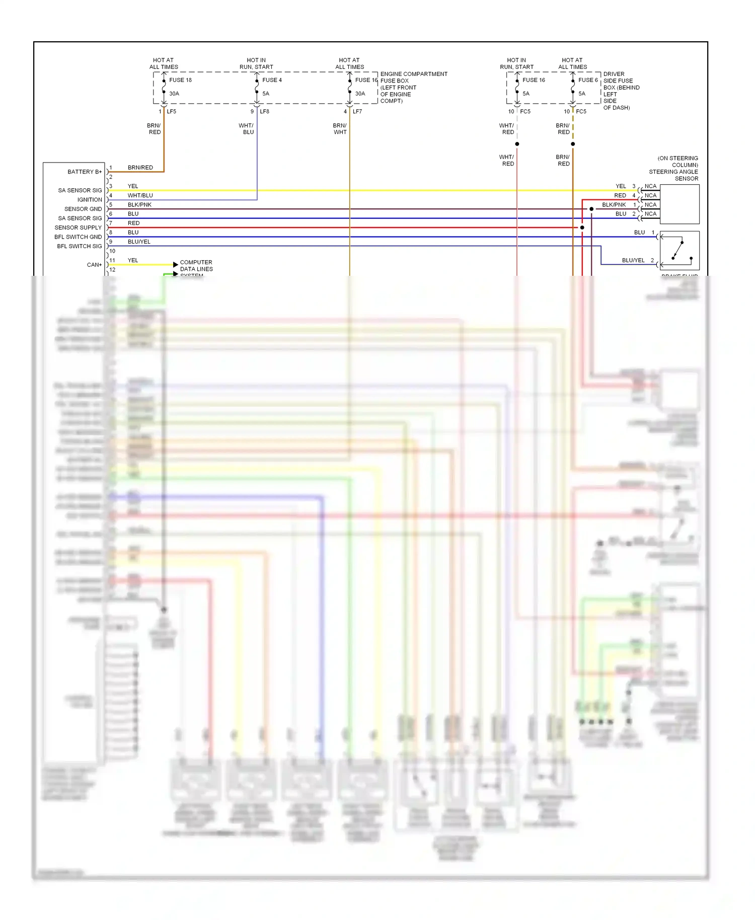 Jaguar XKR I facelift (2004-2006) dynamic stability control (dsc) control module (left front of engine compt) wiring diagram  (1 of 1)