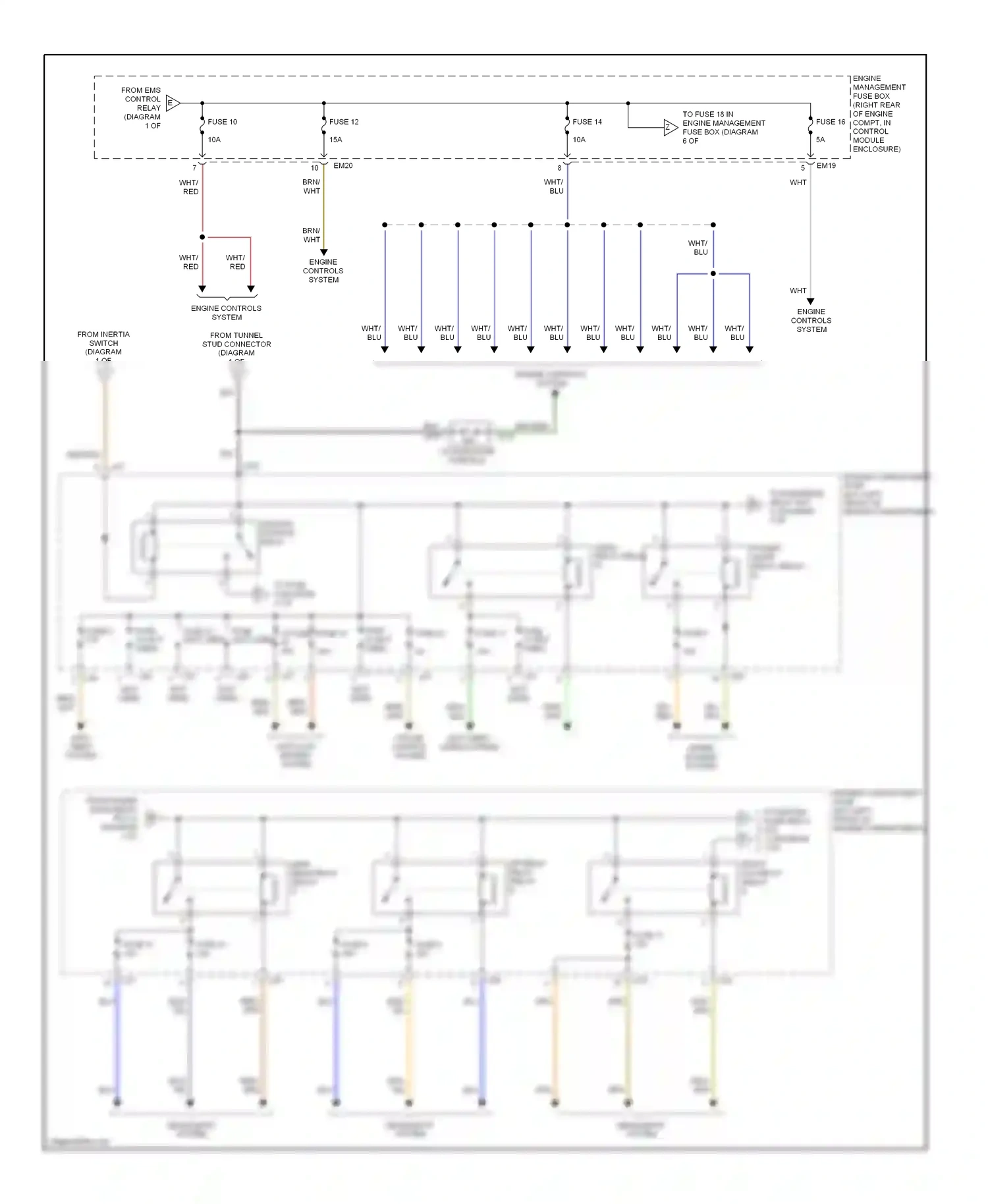Jaguar XKR I facelift (2004-2006) engine controls system wiring diagram  (2 of 6)