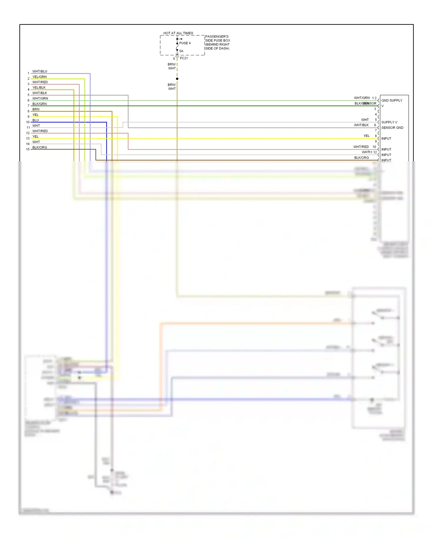 Jaguar XKR I facelift (2004-2006) input input input 11 12 wiring diagram  (1 of 1)