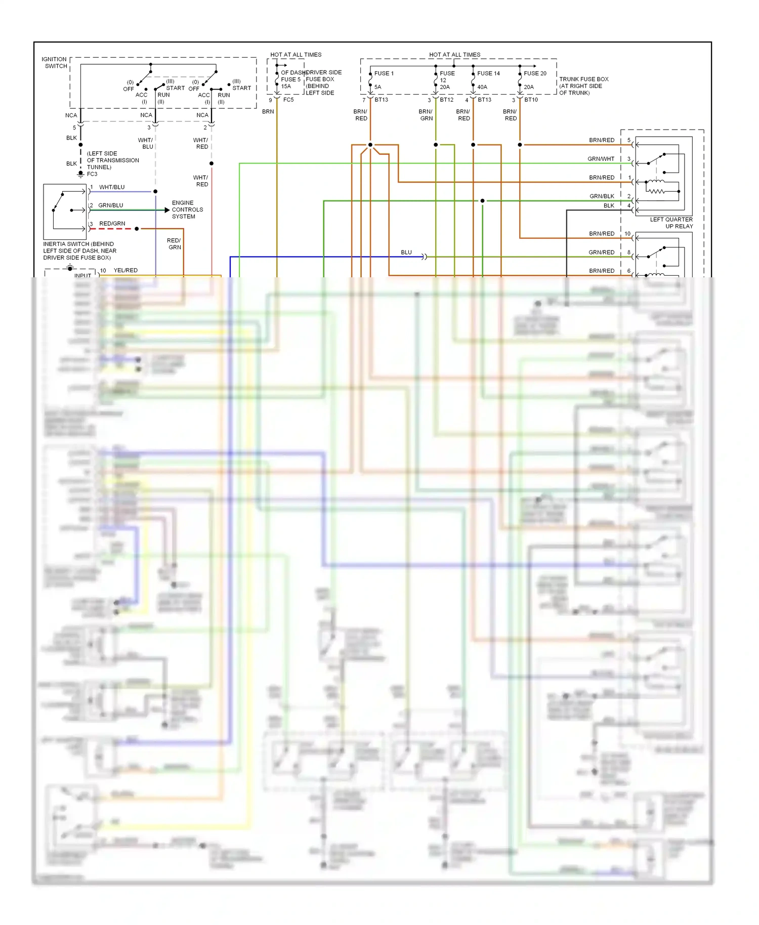 Jaguar XKR I facelift (2004-2006) security, locking control module (in trunk) wiring diagram  (6 of 7)