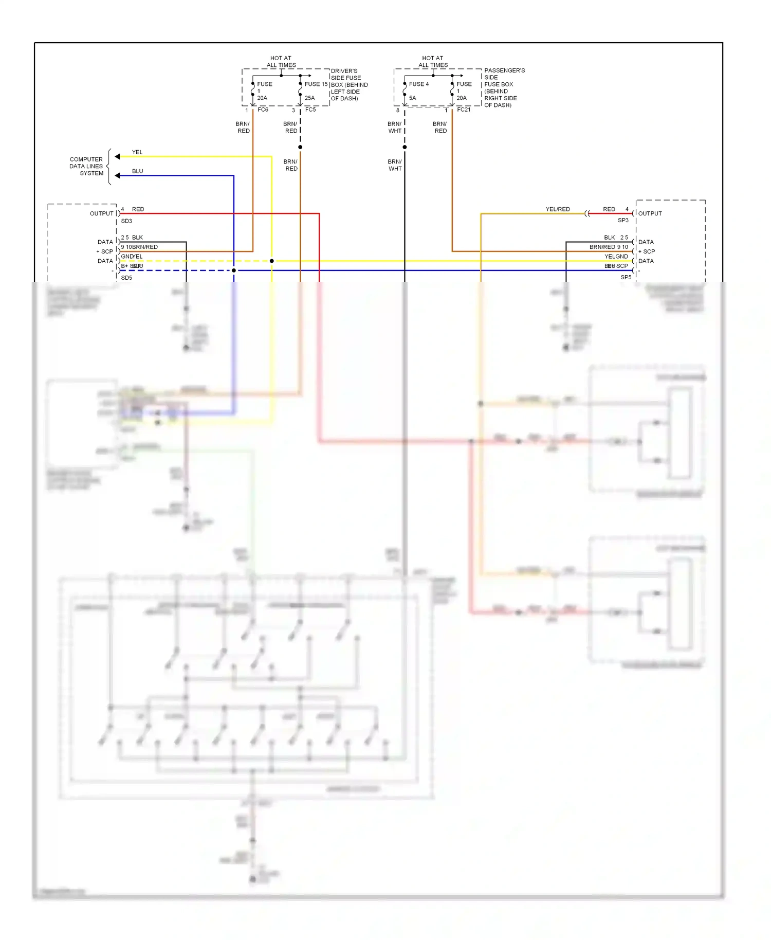 Jaguar XKR I (1998-2004) computer data lines system wiring diagram  (25 of 32)