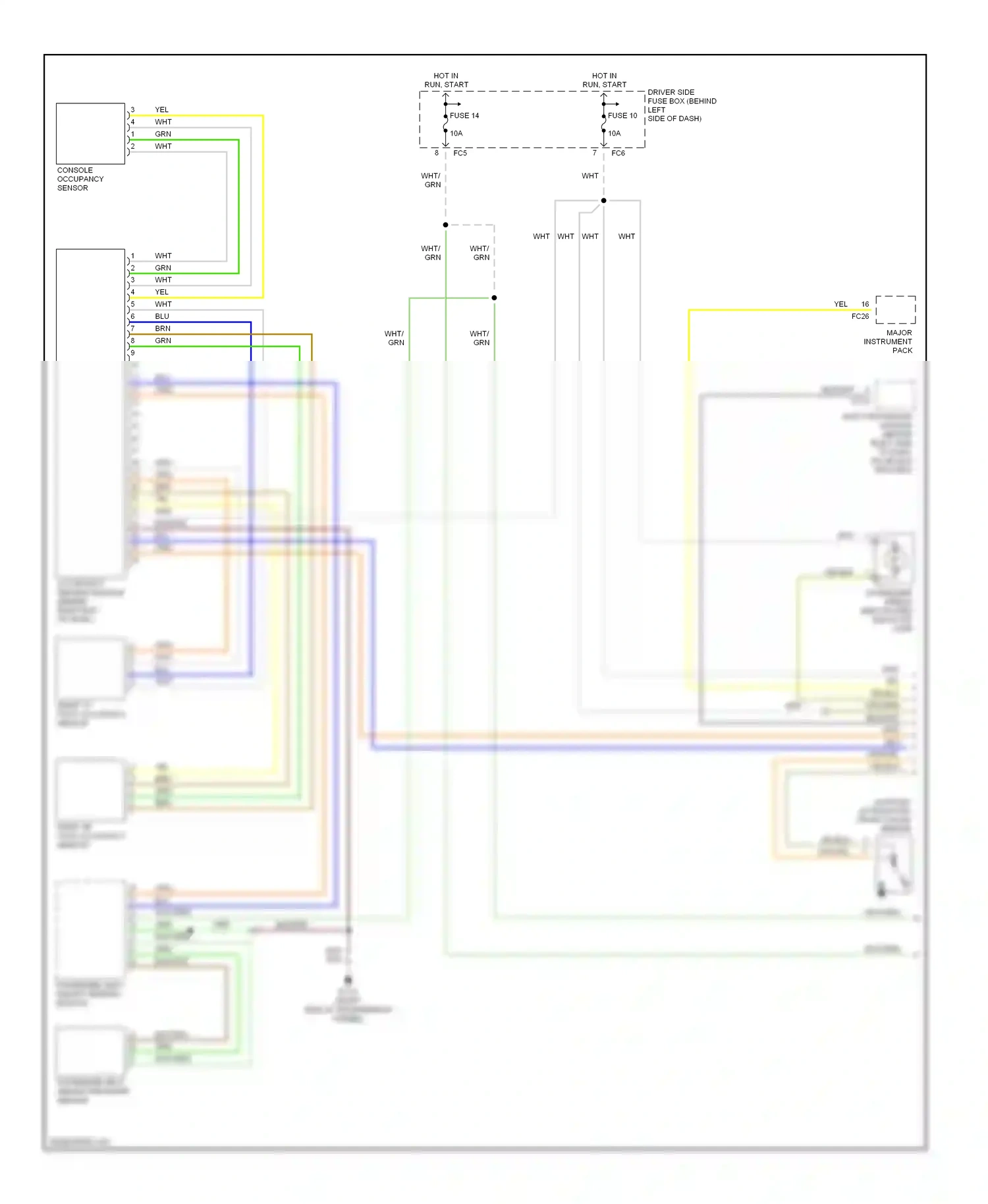 Jaguar XKR I (1998-2004) console occupancy sensor wiring diagram  (1 of 1)