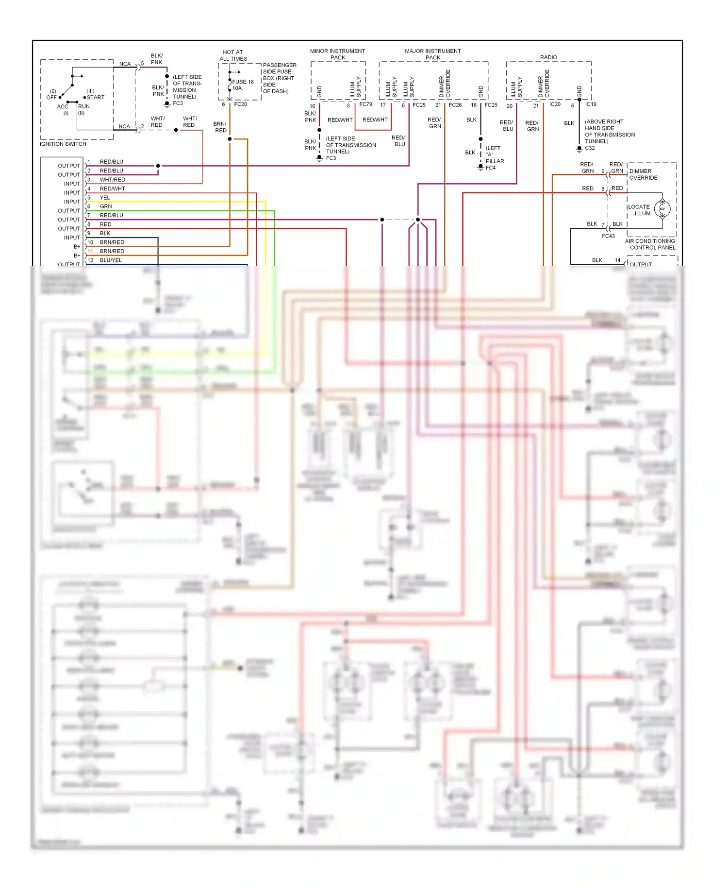 Jaguar XKR I (1998-2004) trip computer switch pack wiring diagram  (2 of 2)