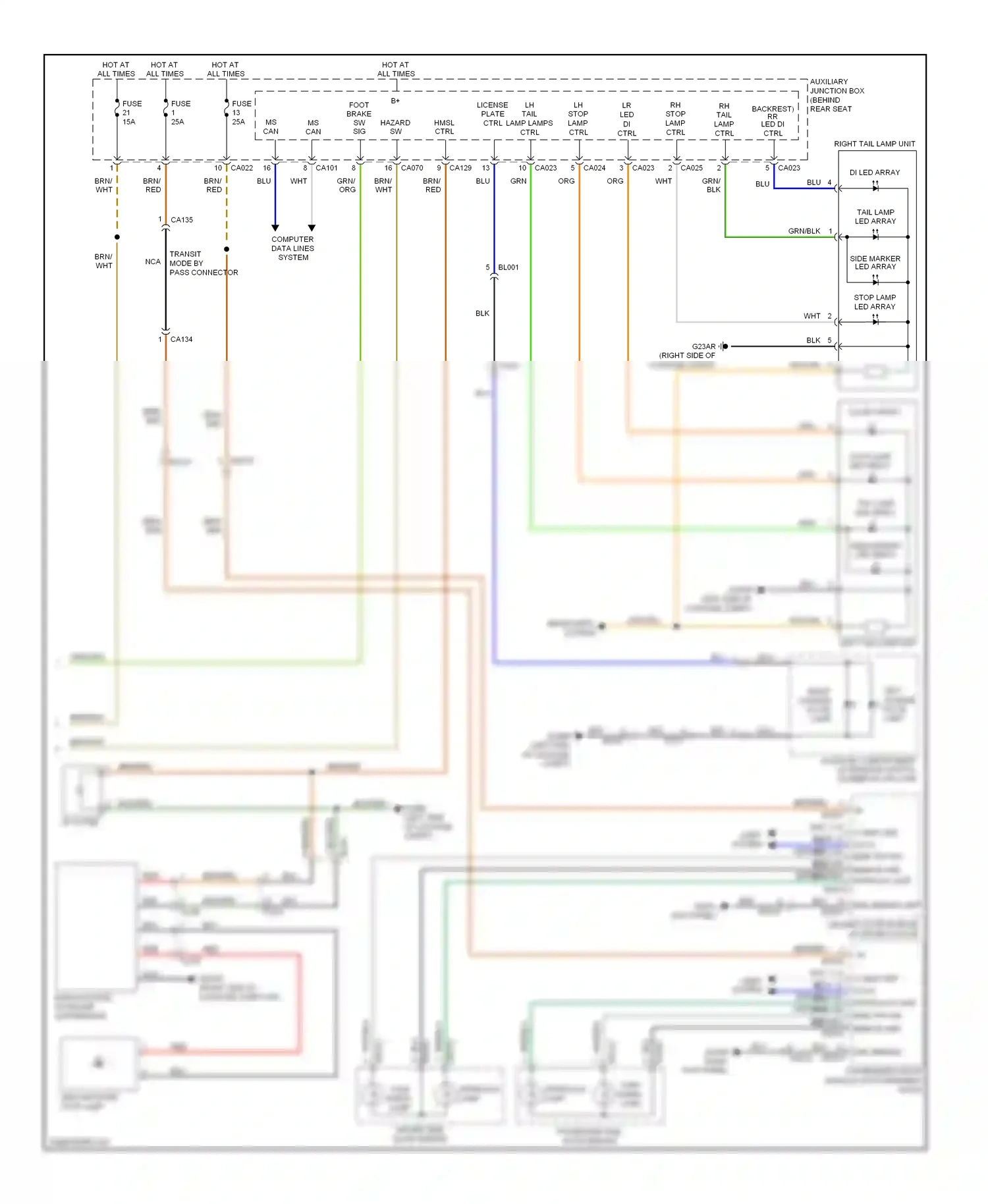 Jaguar XKR II facelift 2 (2011-2014) di led array wiring diagram  (1 of 1)