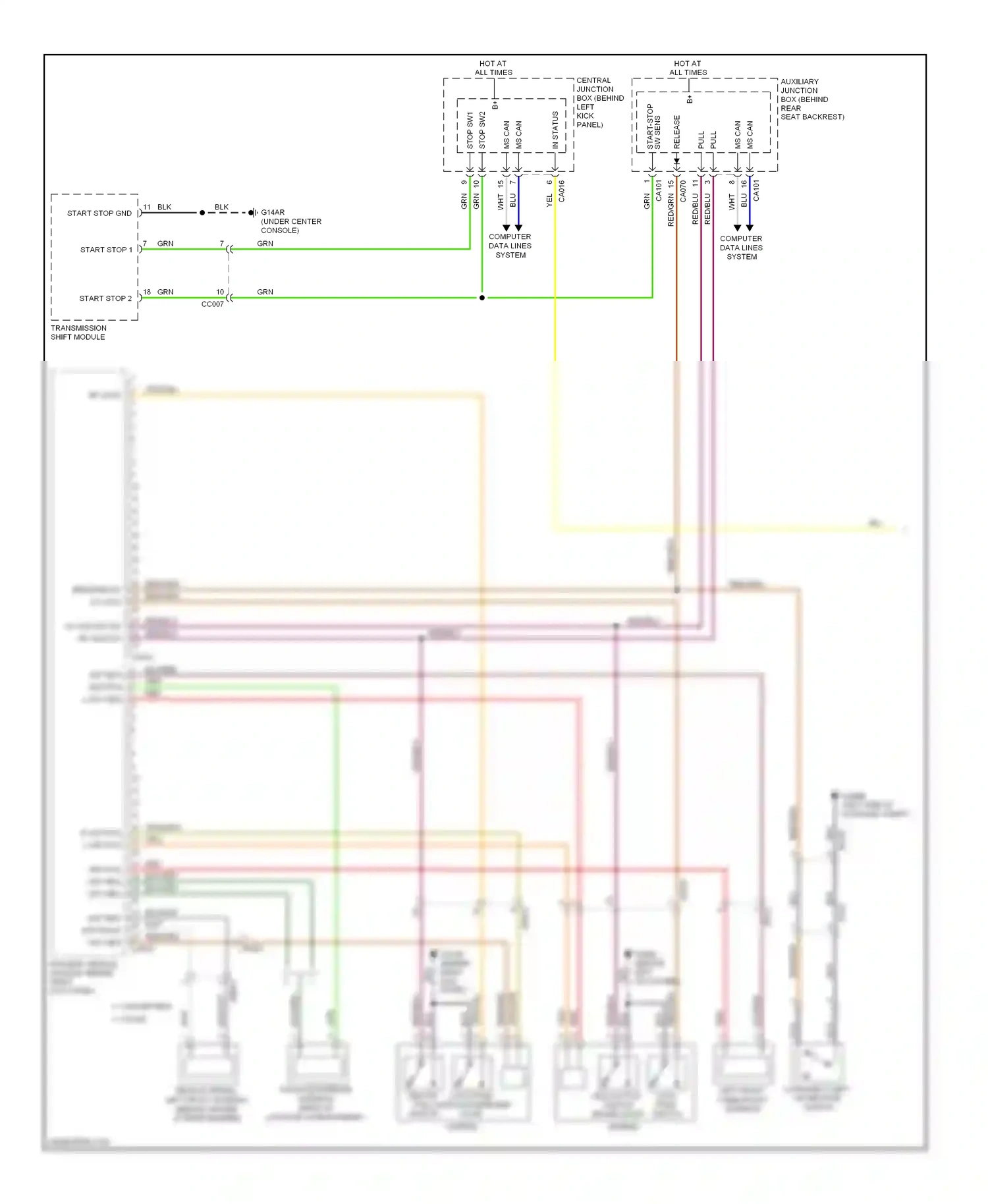 Jaguar XKR II facelift 2 (2011-2014) unlock pull switch wiring diagram  (1 of 1)