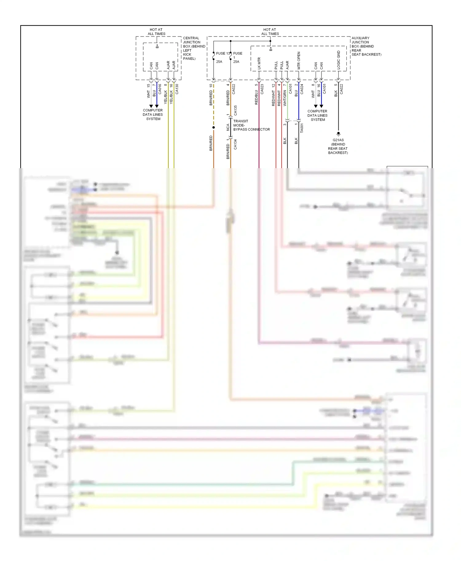 Jaguar XKR II facelift (2009-2011) computer data lines system wiring diagram  (22 of 50)