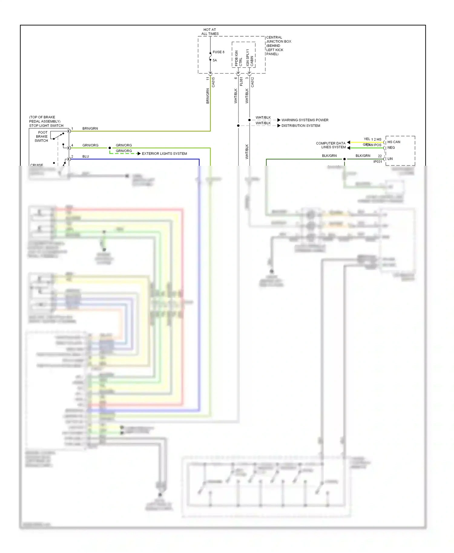 Jaguar XKR II facelift (2009-2011) computer data lines system wiring diagram  (8 of 50)