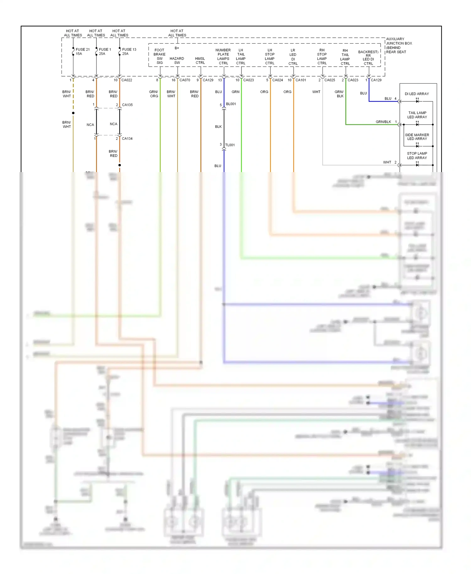 Jaguar XKR II facelift (2009-2011) di led array wiring diagram  (1 of 1)