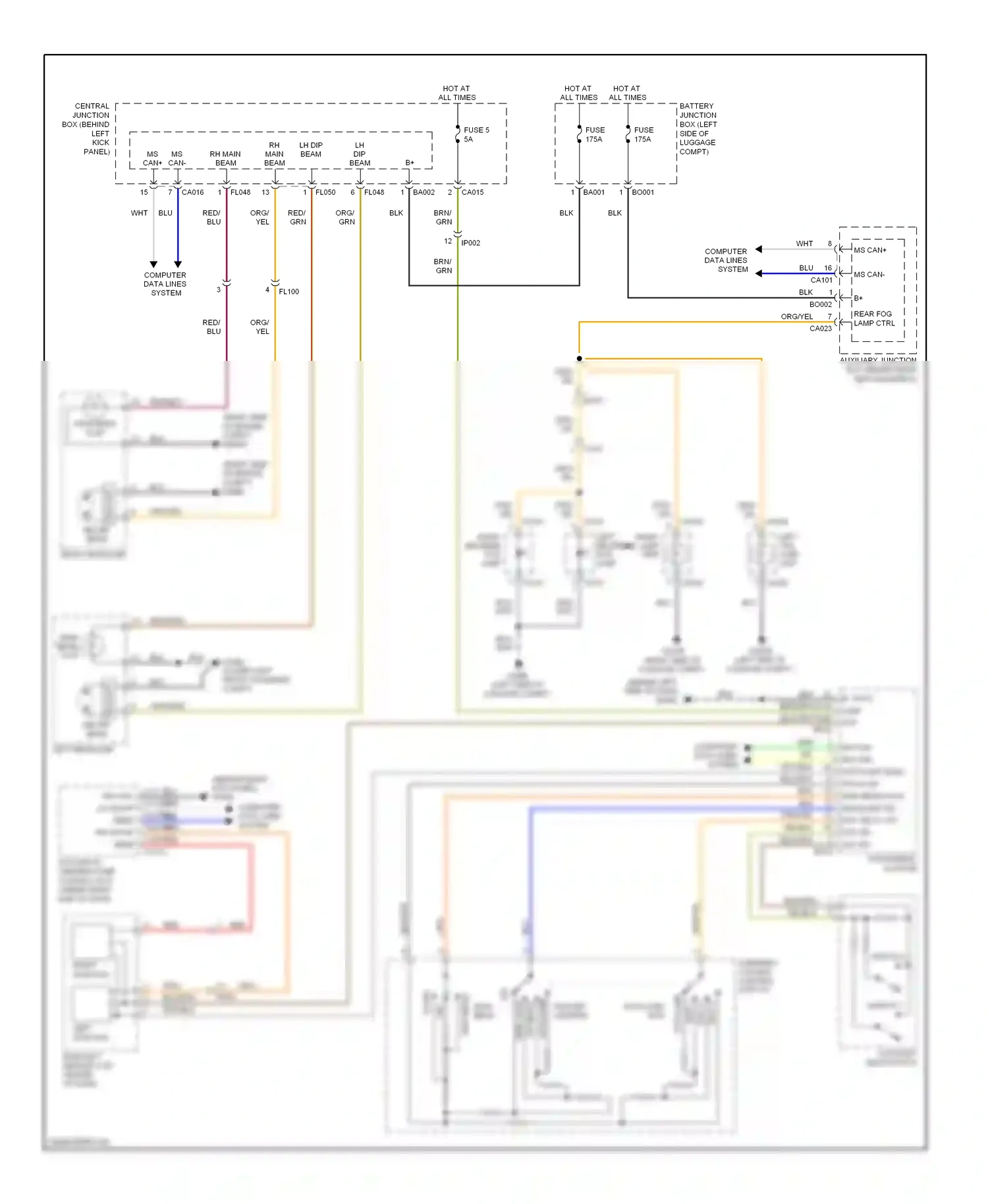 Jaguar XKR II facelift (2009-2011) exit 2 wiring diagram  (1 of 1)
