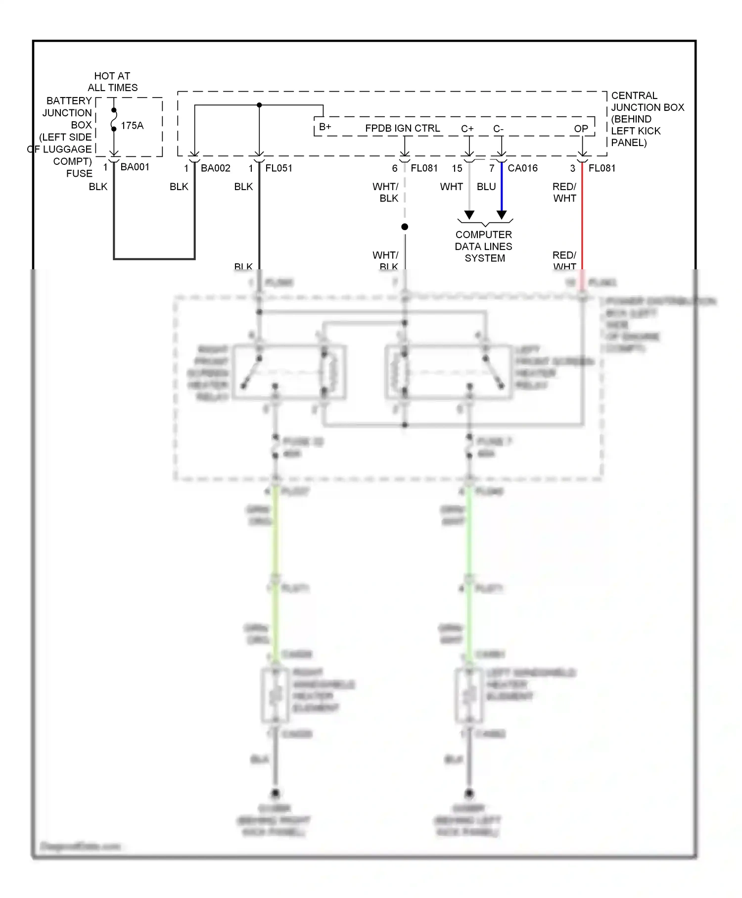 Jaguar XKR II facelift (2009-2011) fpdb ign ctrl wiring diagram  (1 of 1)