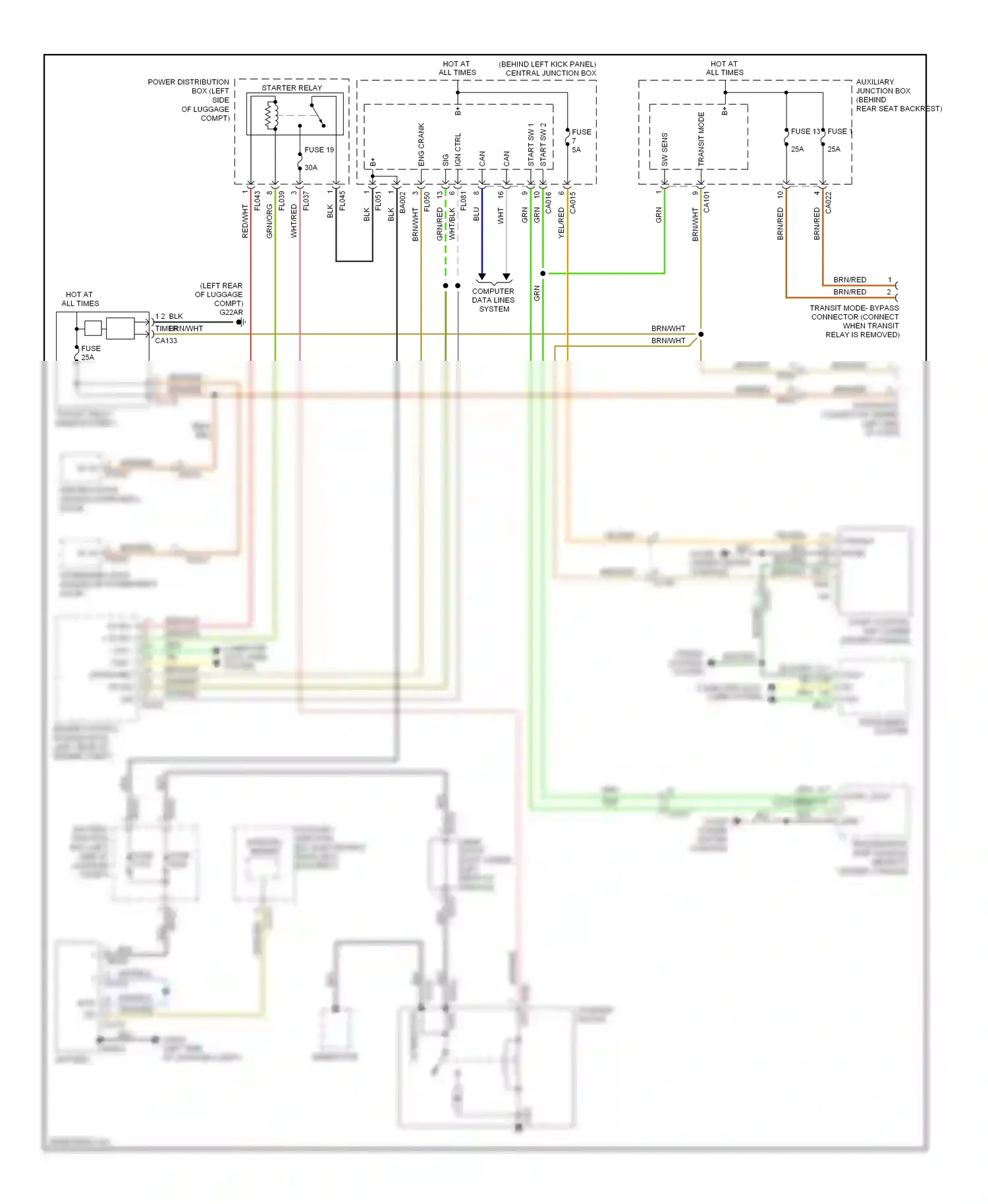 Jaguar XKR II facelift (2009-2011) ign ctrl wiring diagram  (1 of 1)