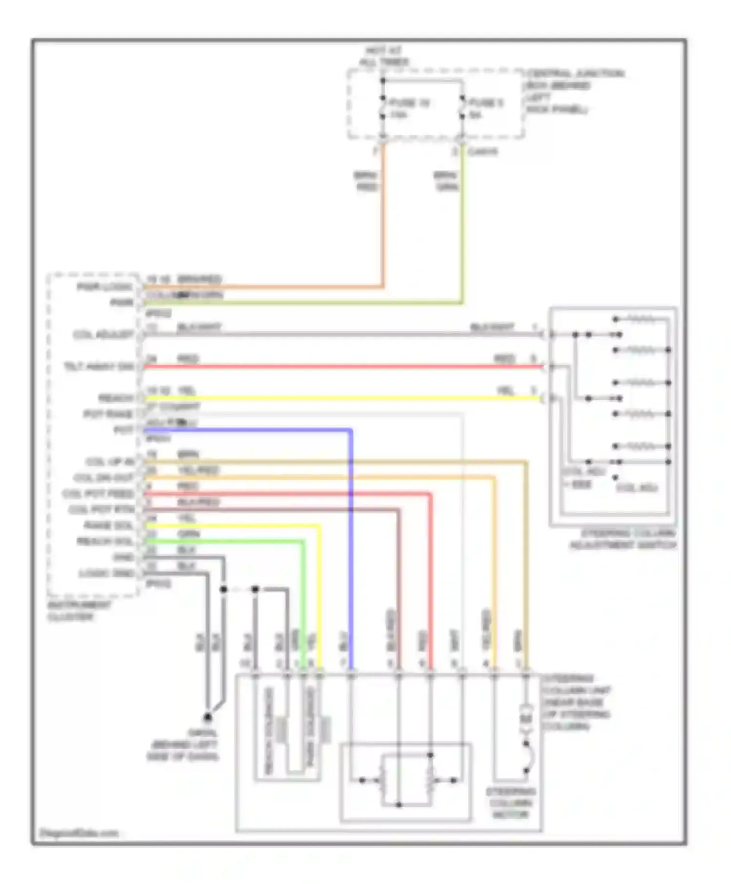 XKR Jaguar II (2006-2008): Steering column memory circuit