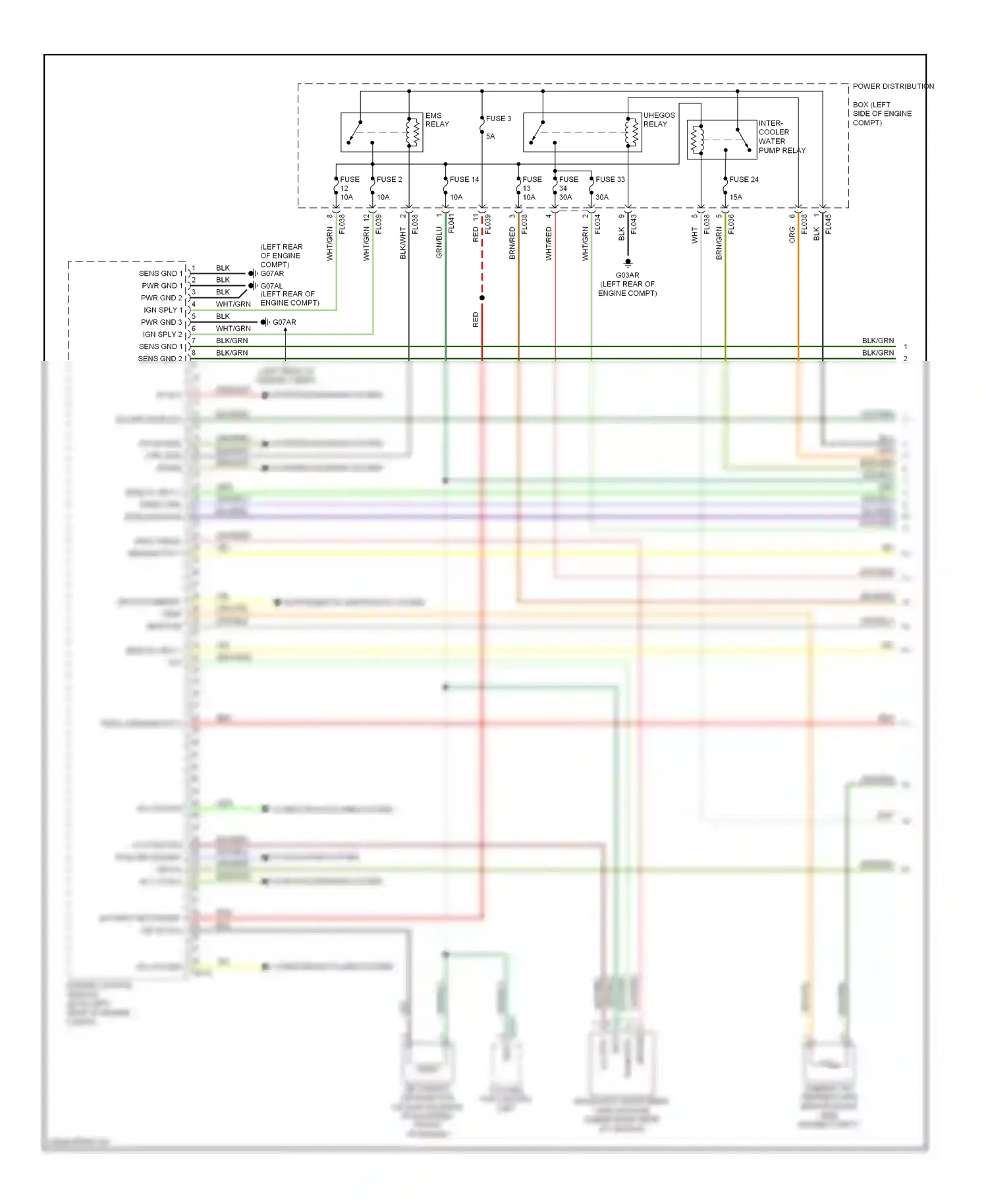Jaguar XKR II (2006-2008) engine compt) wiring diagram  (2 of 2)