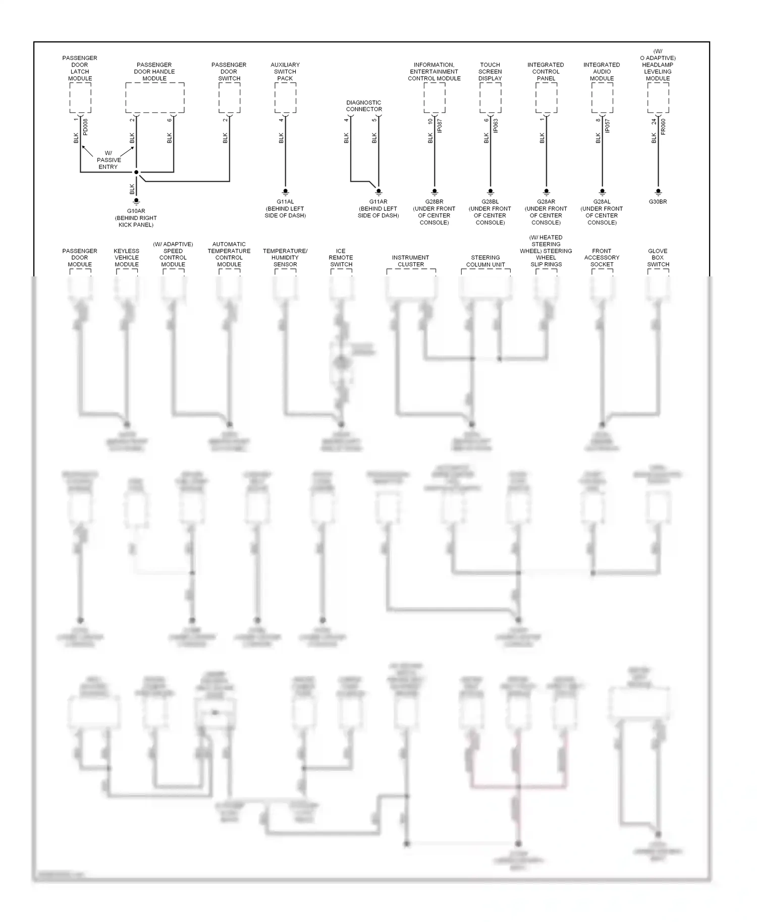 Jaguar XKR II (2006-2008) front accessory socket wiring diagram  (1 of 2)