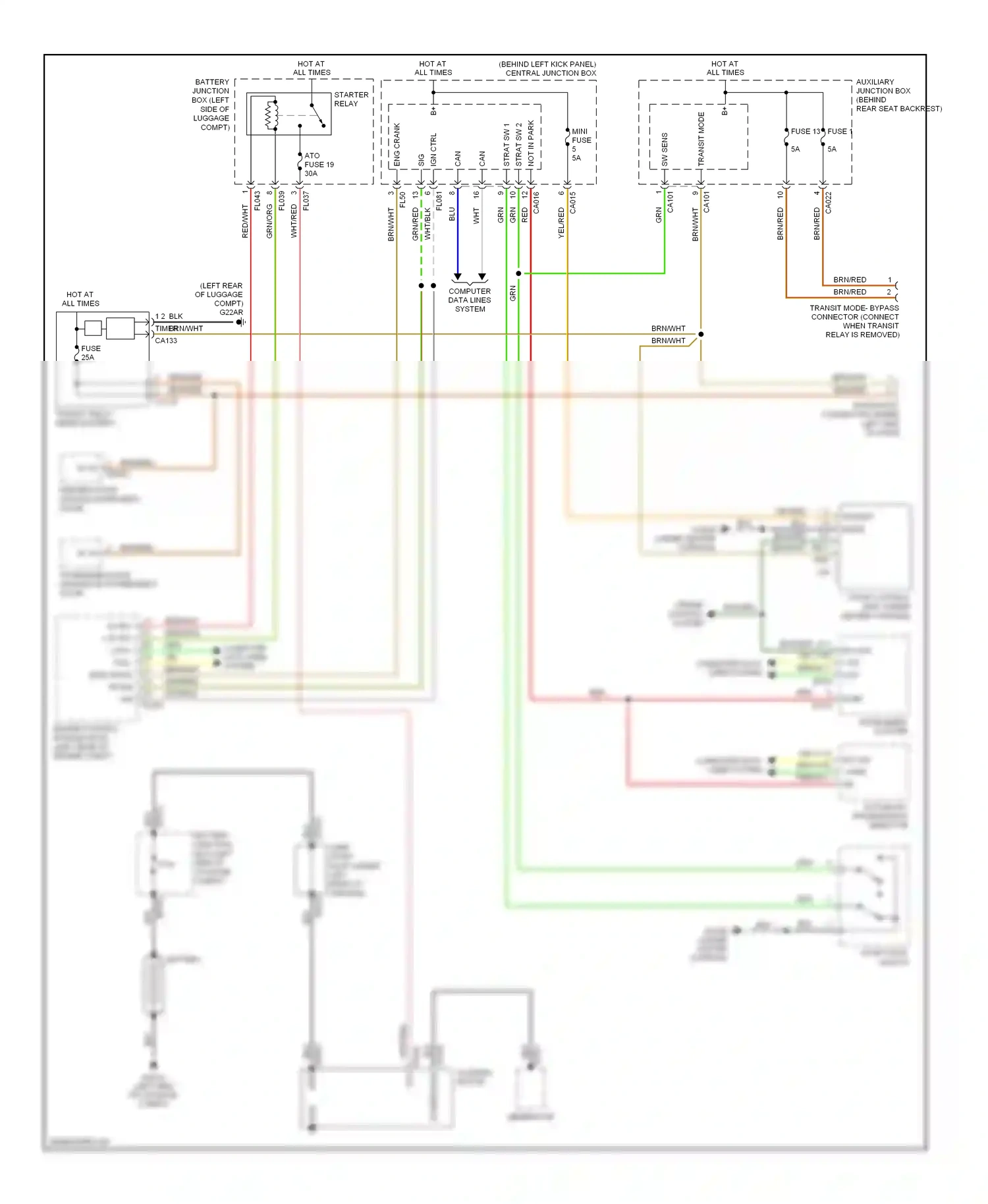 Jaguar XKR II (2006-2008) ign ctrl wiring diagram  (1 of 1)