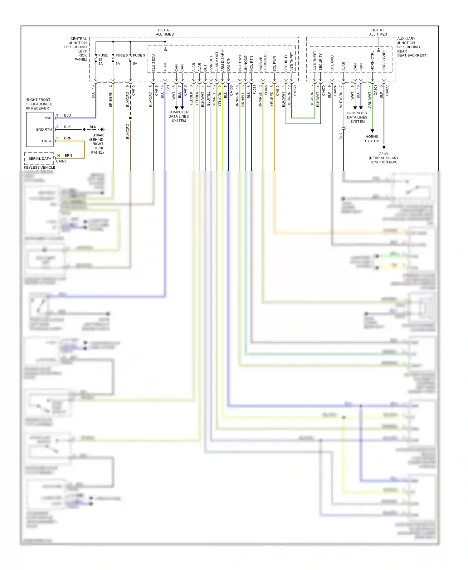 Jaguar XKR II (2006-2008) lin node wiring diagram  (1 of 1)
