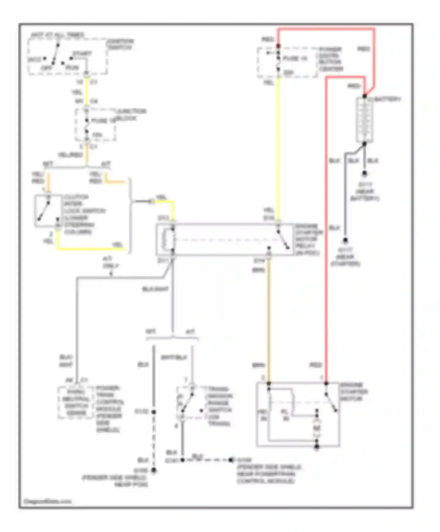Wiring diagram blk/wht for Jeep Cherokee II facelift (1997-2001) (2 of 19)