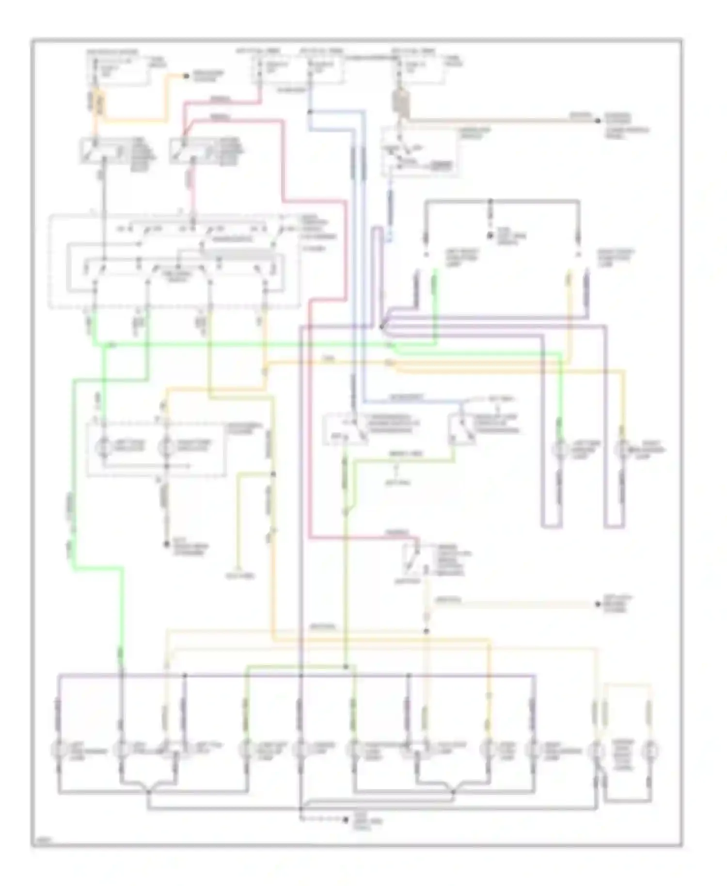 Cherokee Jeep II (1984-1996): Exterior light circuit, without trailer tow