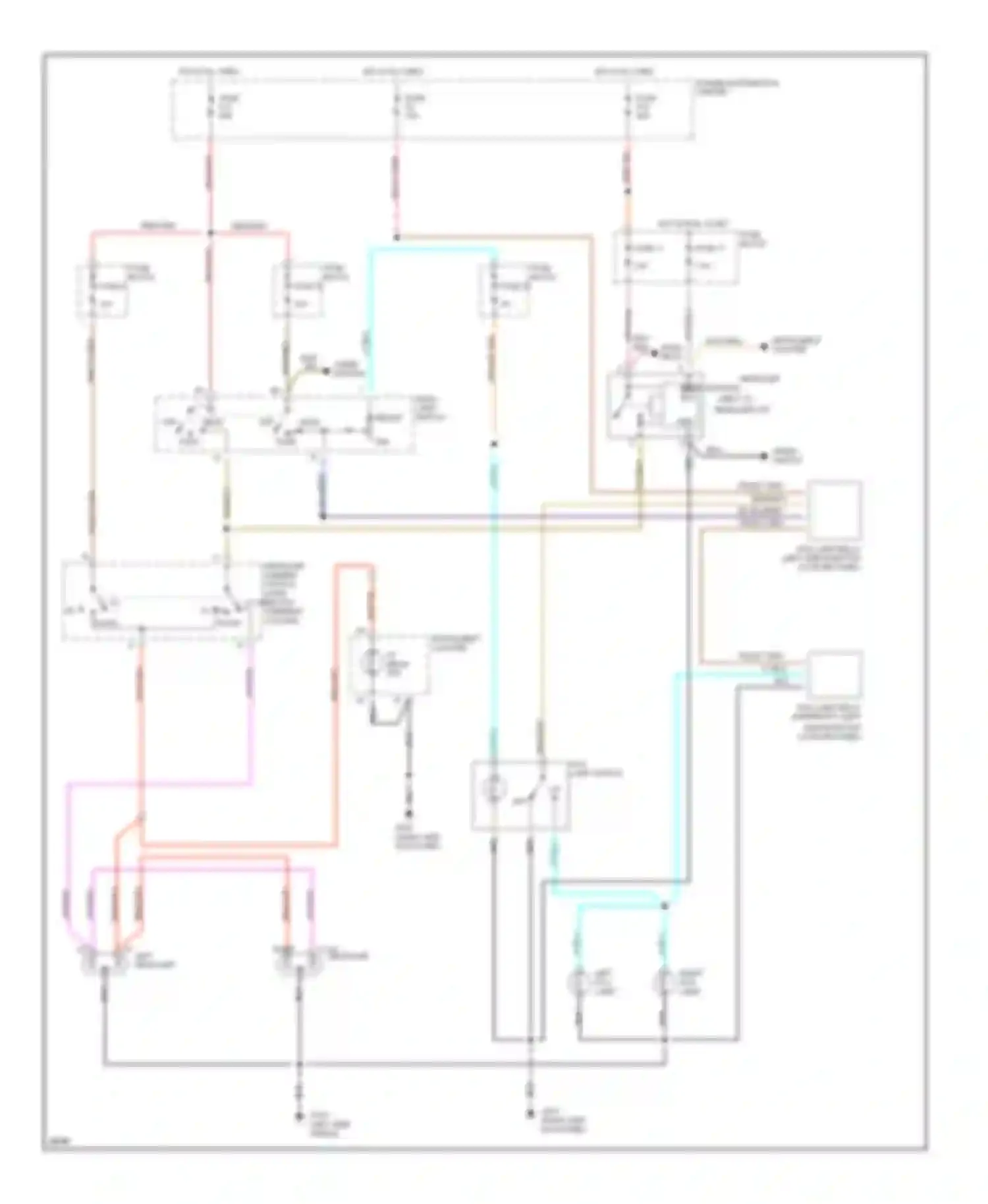 Cherokee Jeep II (1984-1996): Headlamps/fog lamps circuit, without drl