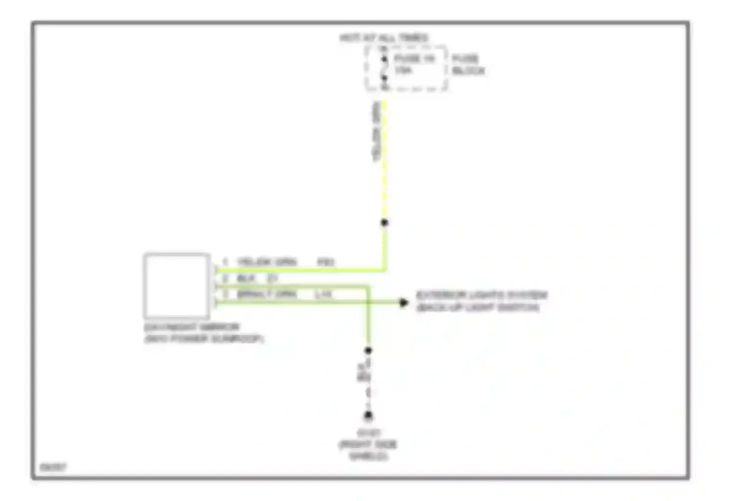 Cherokee Jeep II (1984-1996): Photochromic mirror circuit, without sunroof