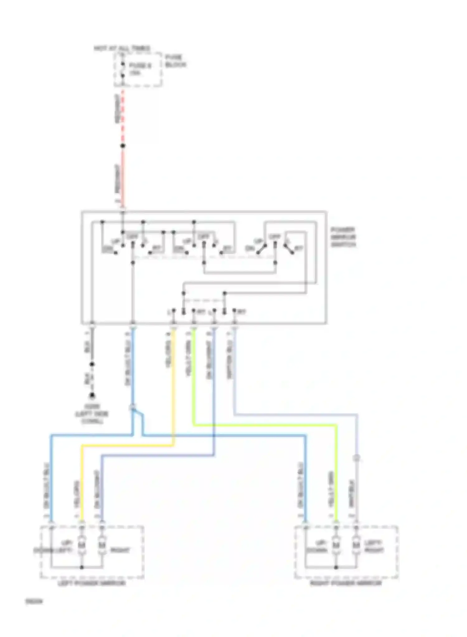 Cherokee Jeep II (1984-1996): Power mirror circuit