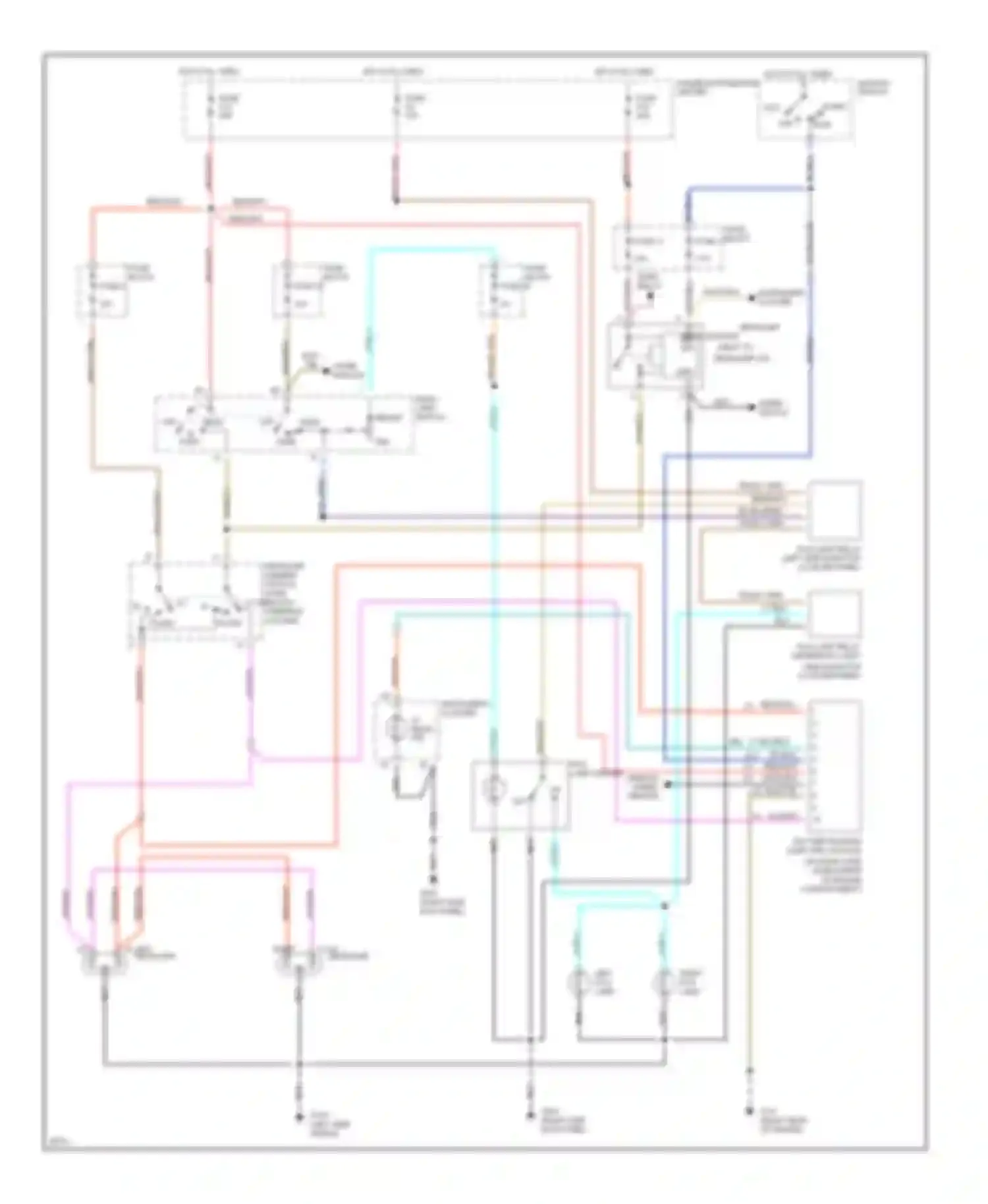 Wiring diagram headlamp dimmer, optical horn switch for Jeep Cherokee II (1984-1996) (1 of 2)