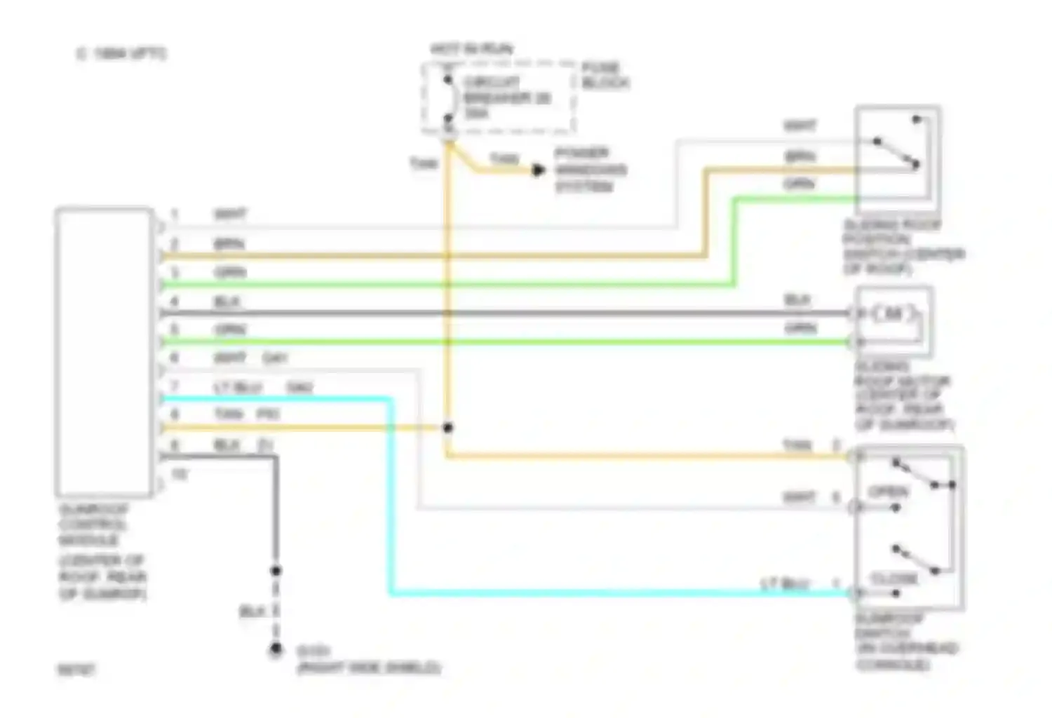 Wiring diagram hot in run for Jeep Cherokee II (1984-1996) (13 of 14)