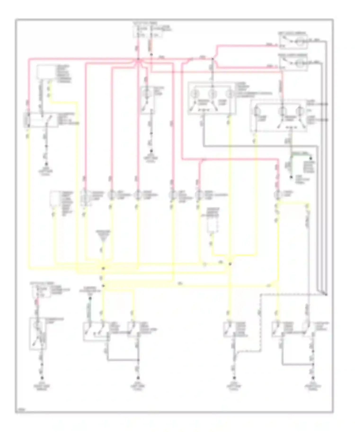 Wiring diagram ignition switch lamp for Jeep Cherokee II (1984-1996) (1 of 2)
