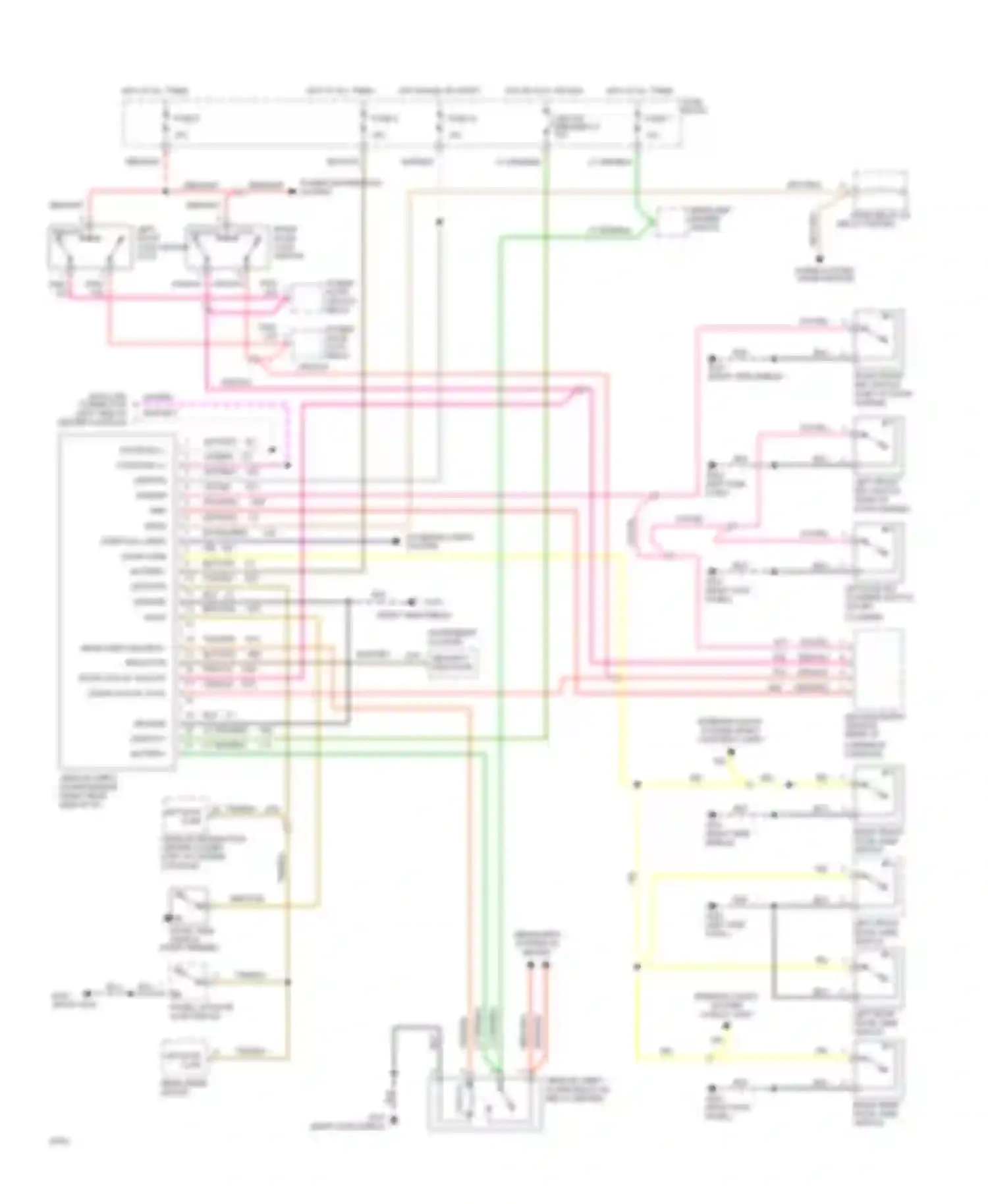 Wiring diagram left door lock switch lock for Jeep Cherokee II (1984-1996) (1 of 1)