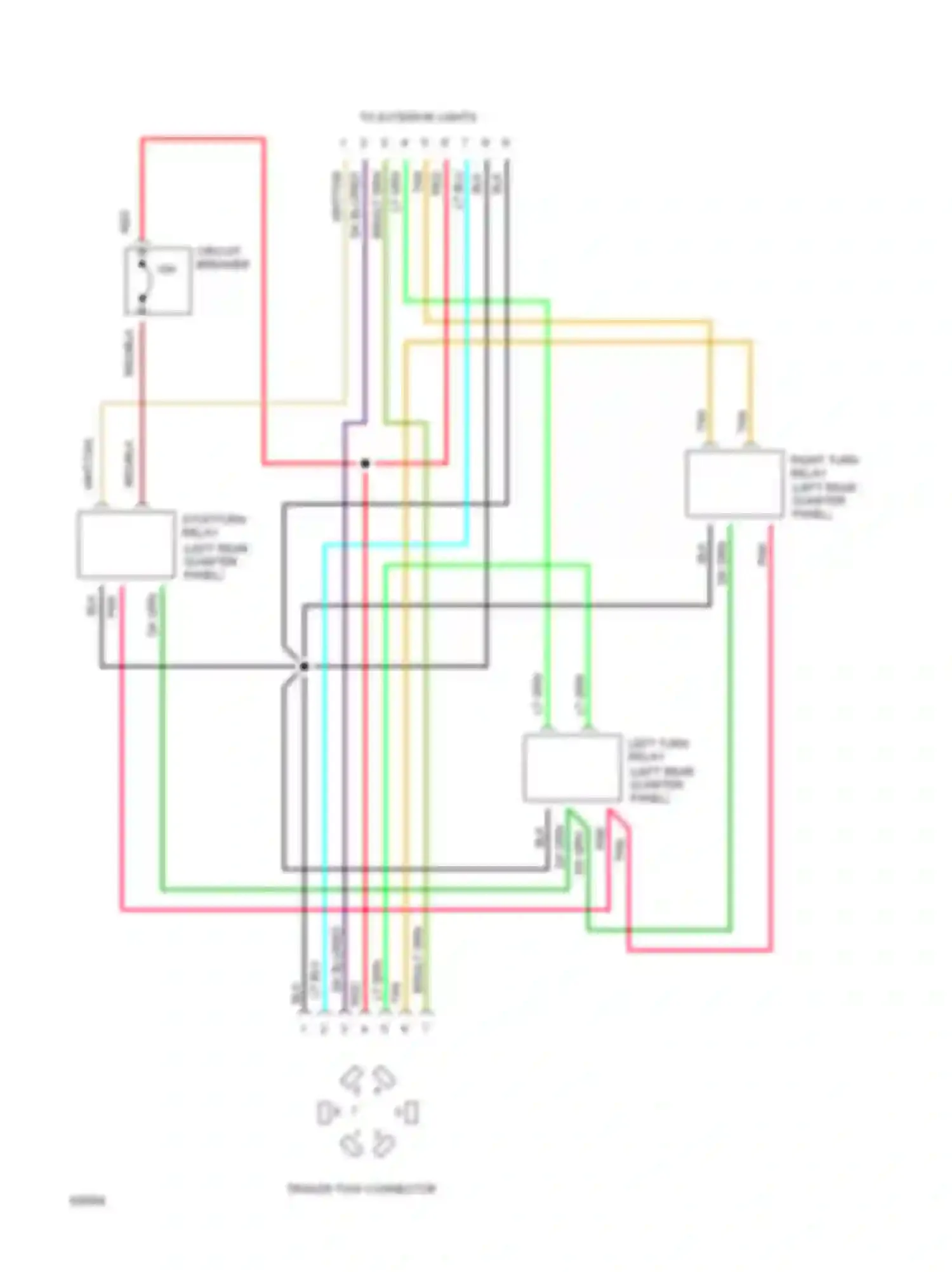 Wiring diagram left turn relay for Jeep Cherokee II (1984-1996) (1 of 3)