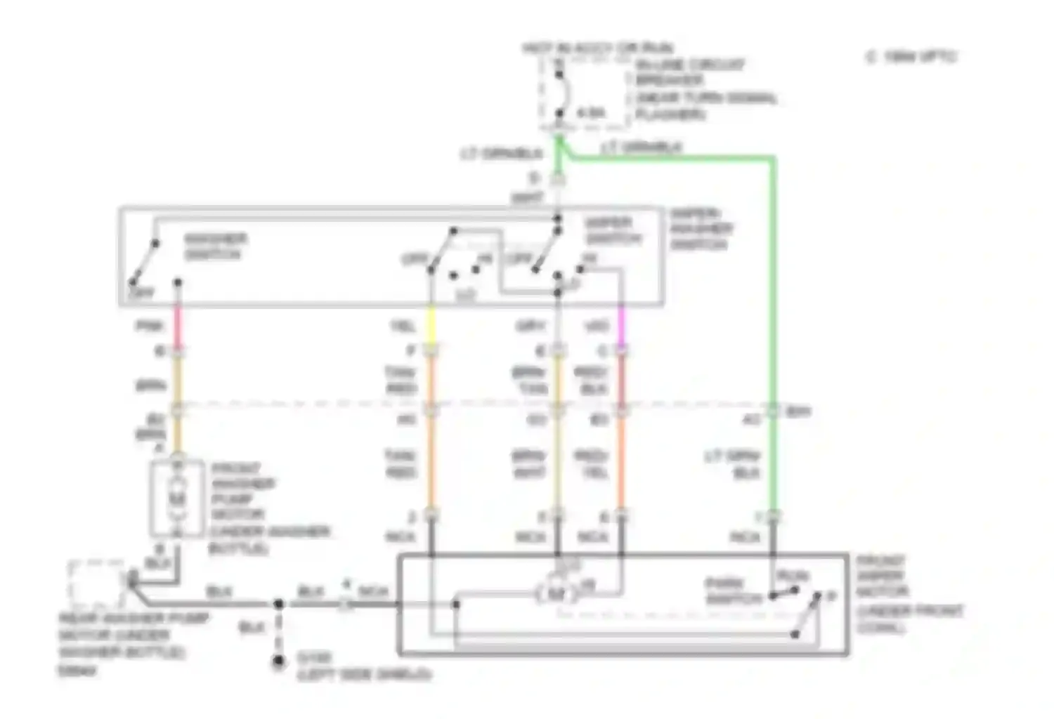 Wiring diagram wiper switch for Jeep Cherokee II (1984-1996) (1 of 4)