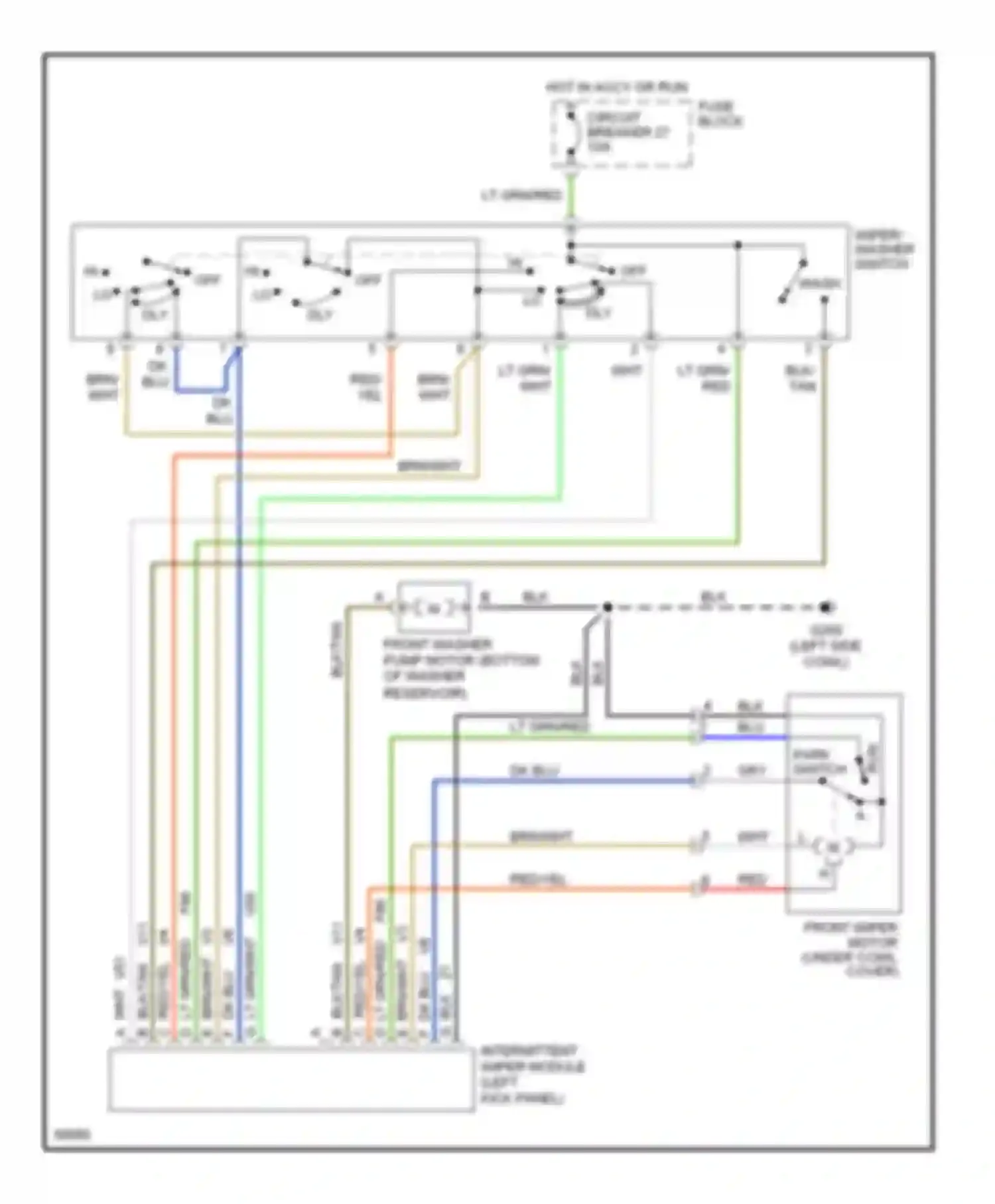 Wiring diagram wiper/ washer switch for Jeep Cherokee II (1984-1996) (2 of 2)