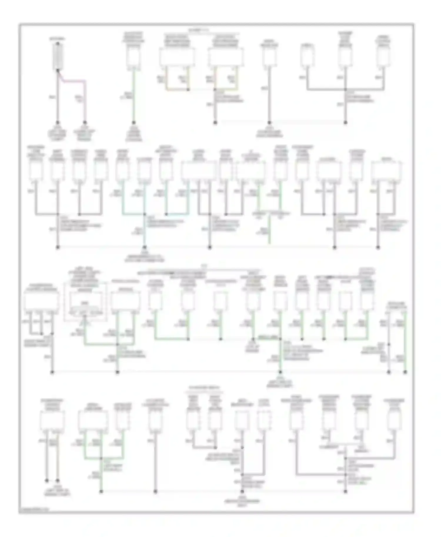 Cherokee Jeep III facelift (2004-2007): Ground distribution circuit (1 of 2)