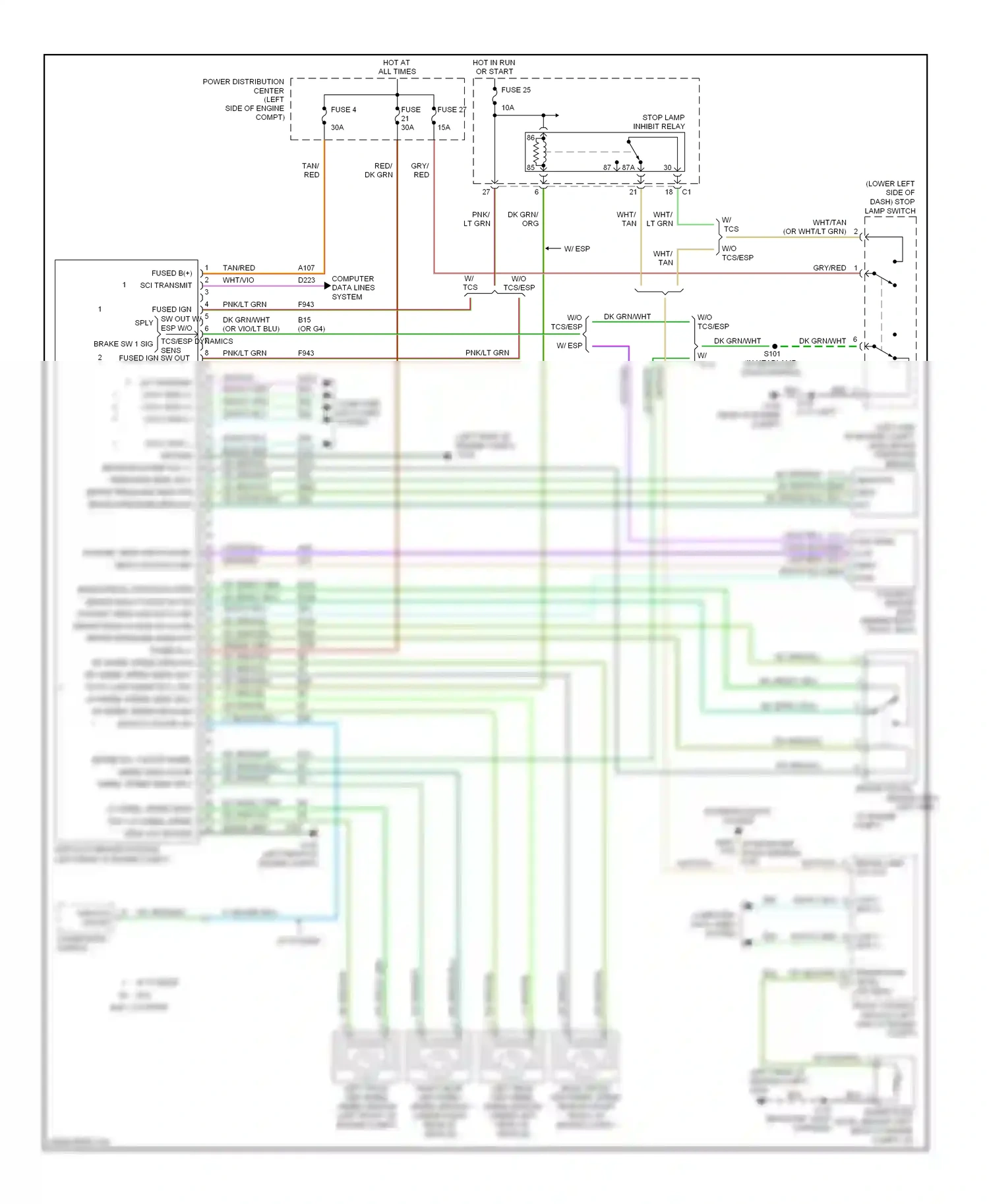 Jeep Cherokee III facelift (2004-2007) dynamics sensor (esp) wiring diagram  (1 of 1)