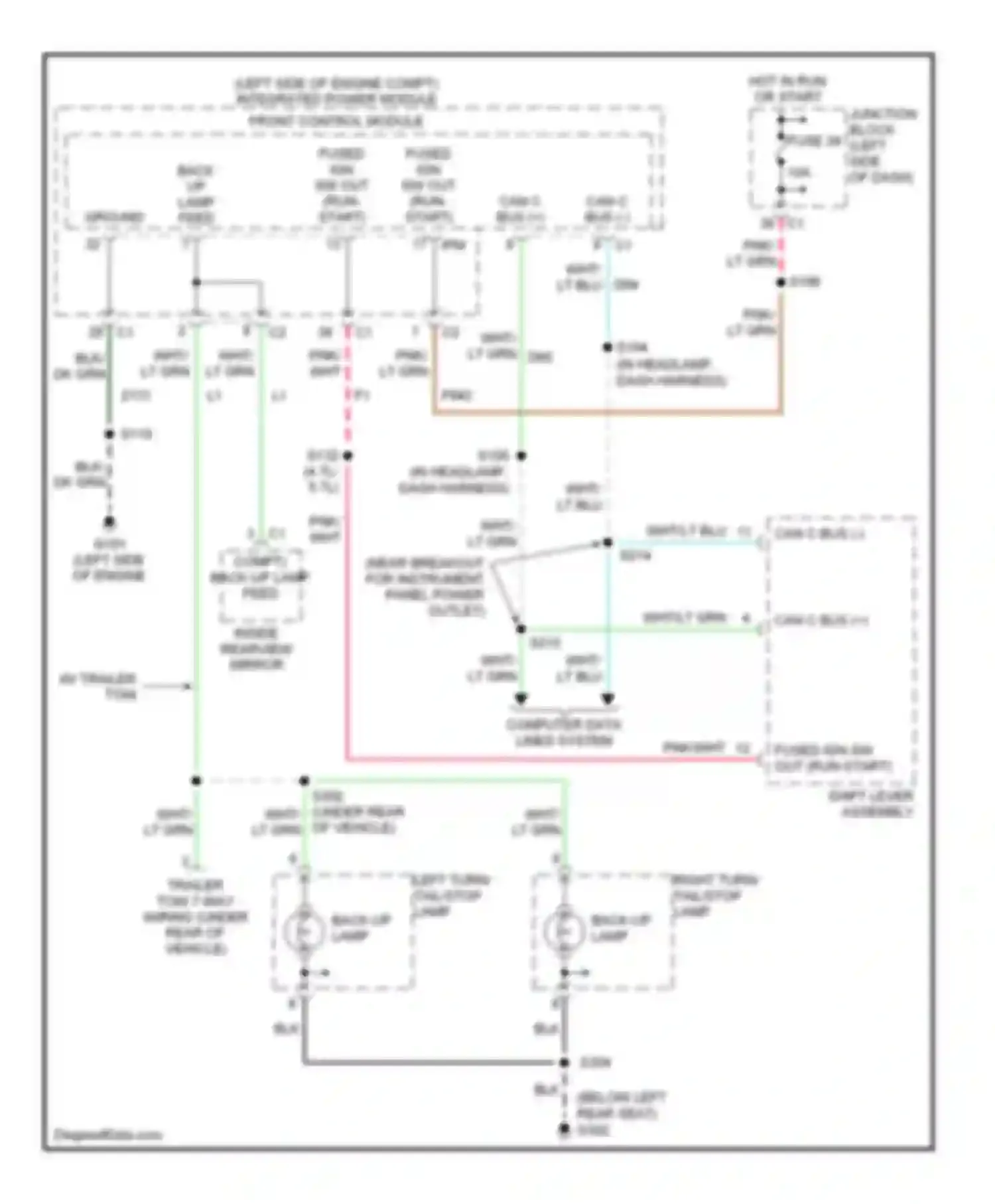 Wiring diagram in headlamp, dash harness) for Jeep Cherokee III facelift (2004-2007) (4 of 18)