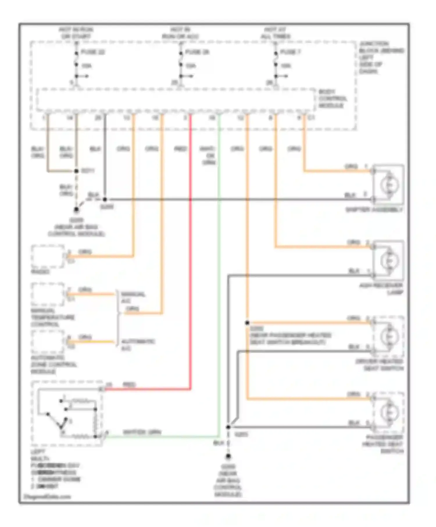 Cherokee Jeep III (2001-2004): Instrument illumination circuit