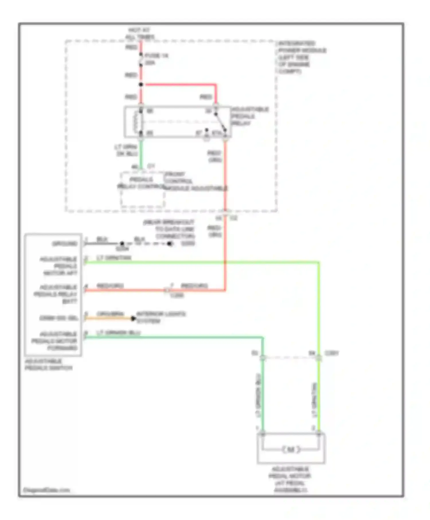 Wiring diagram adjustable pedals motor aft for Jeep Cherokee IV (2007-2012) (1 of 1)