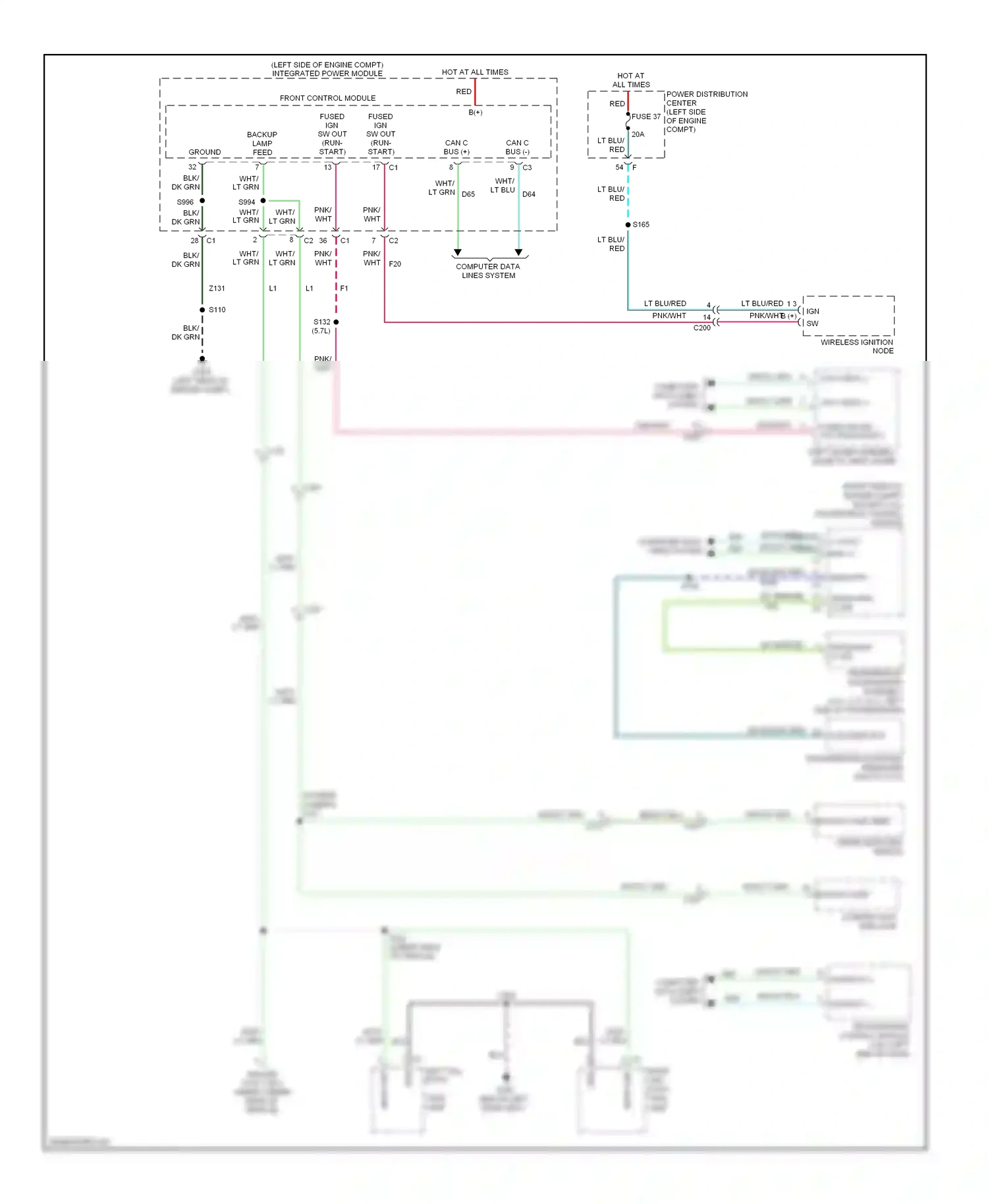 Jeep Cherokee IV (2007-2012) (except 3.0l) powertrain control module wiring diagram  (1 of 1)