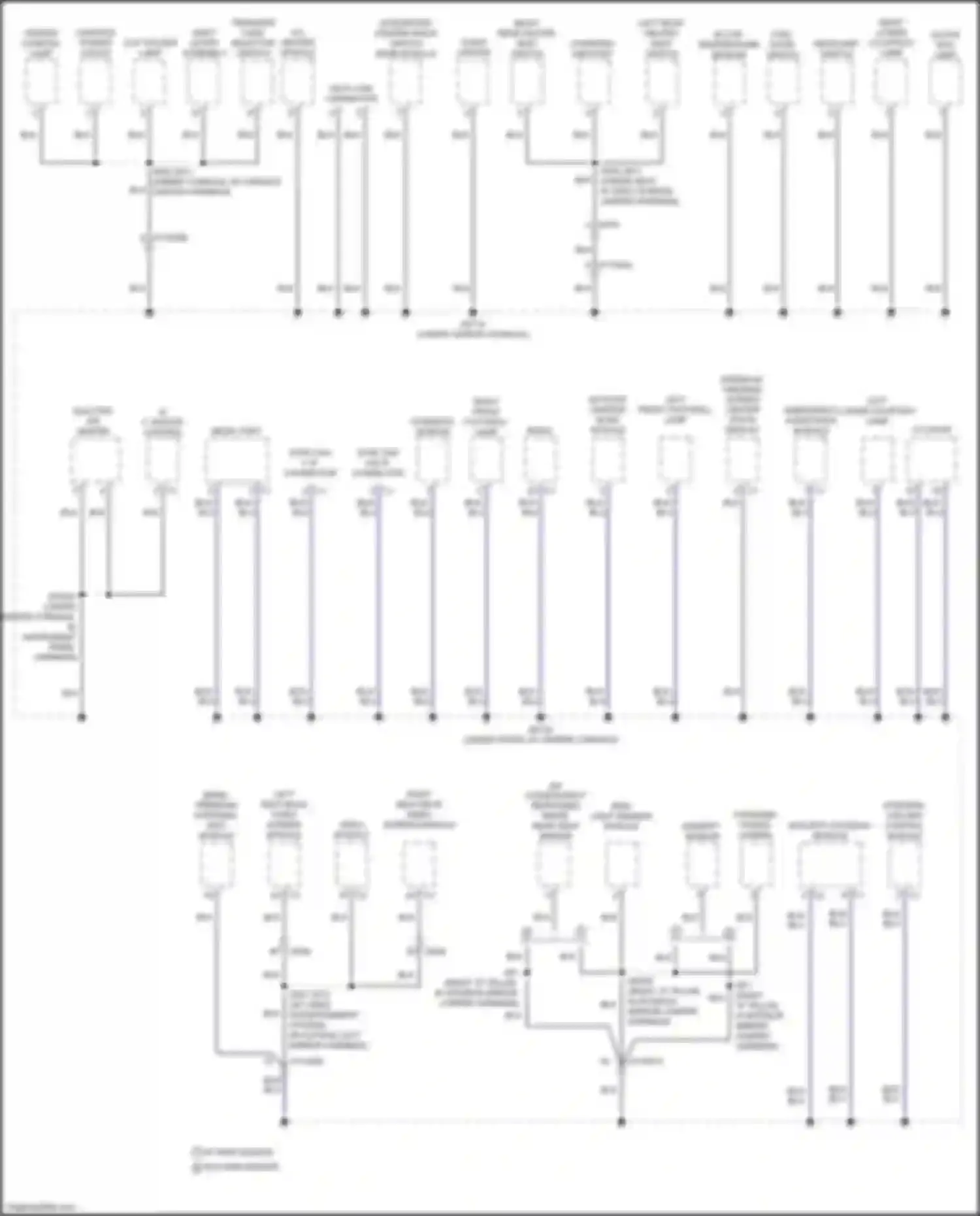 Cherokee Jeep V facelift (2018-2024): Ground distribution circuit (2 of 4)