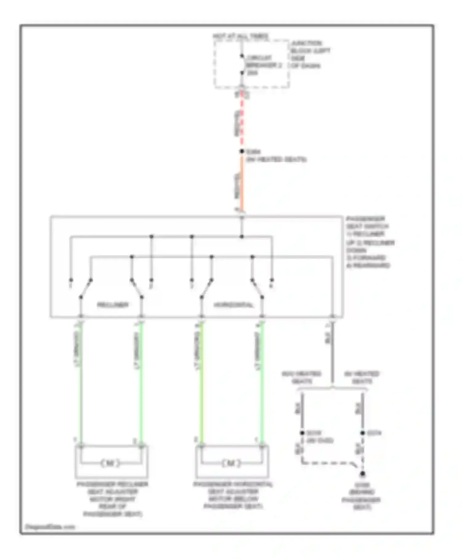 Commander Jeep I (2005-2010): Passenger power seat circuit