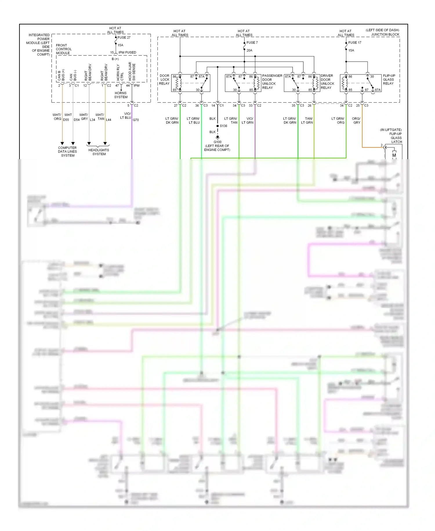 Jeep Commander I (2005-2010) cluster wiring diagram  (1 of 20)