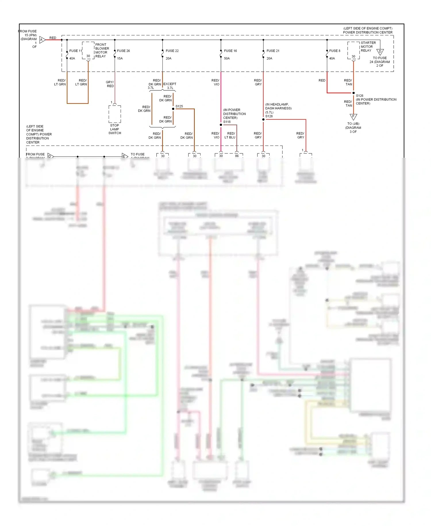 Jeep Commander I (2005-2010) cluster wiring diagram  (17 of 20)