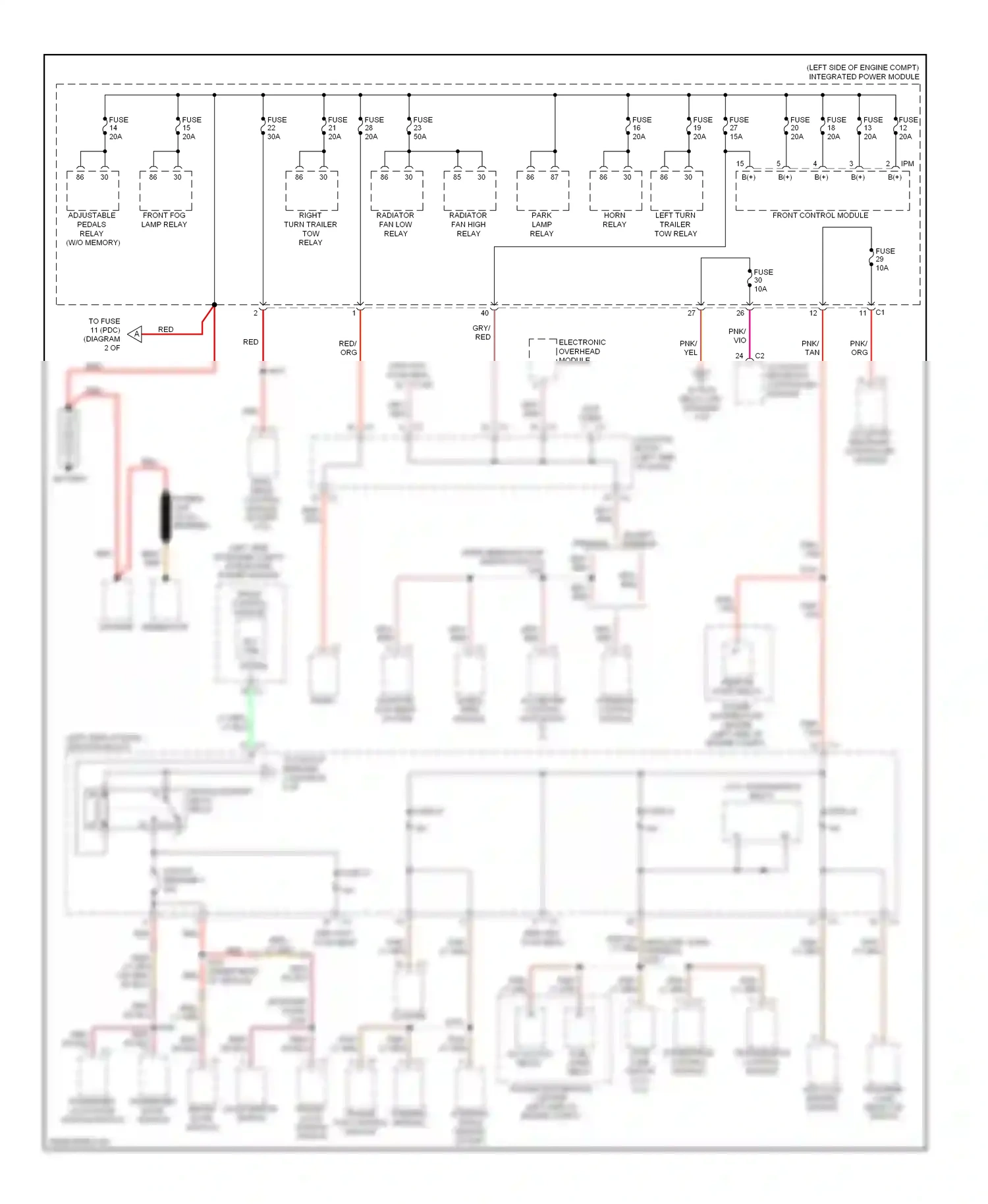 Jeep Commander I (2005-2010) final drive control module (except 3.7l) wiring diagram  (1 of 1)