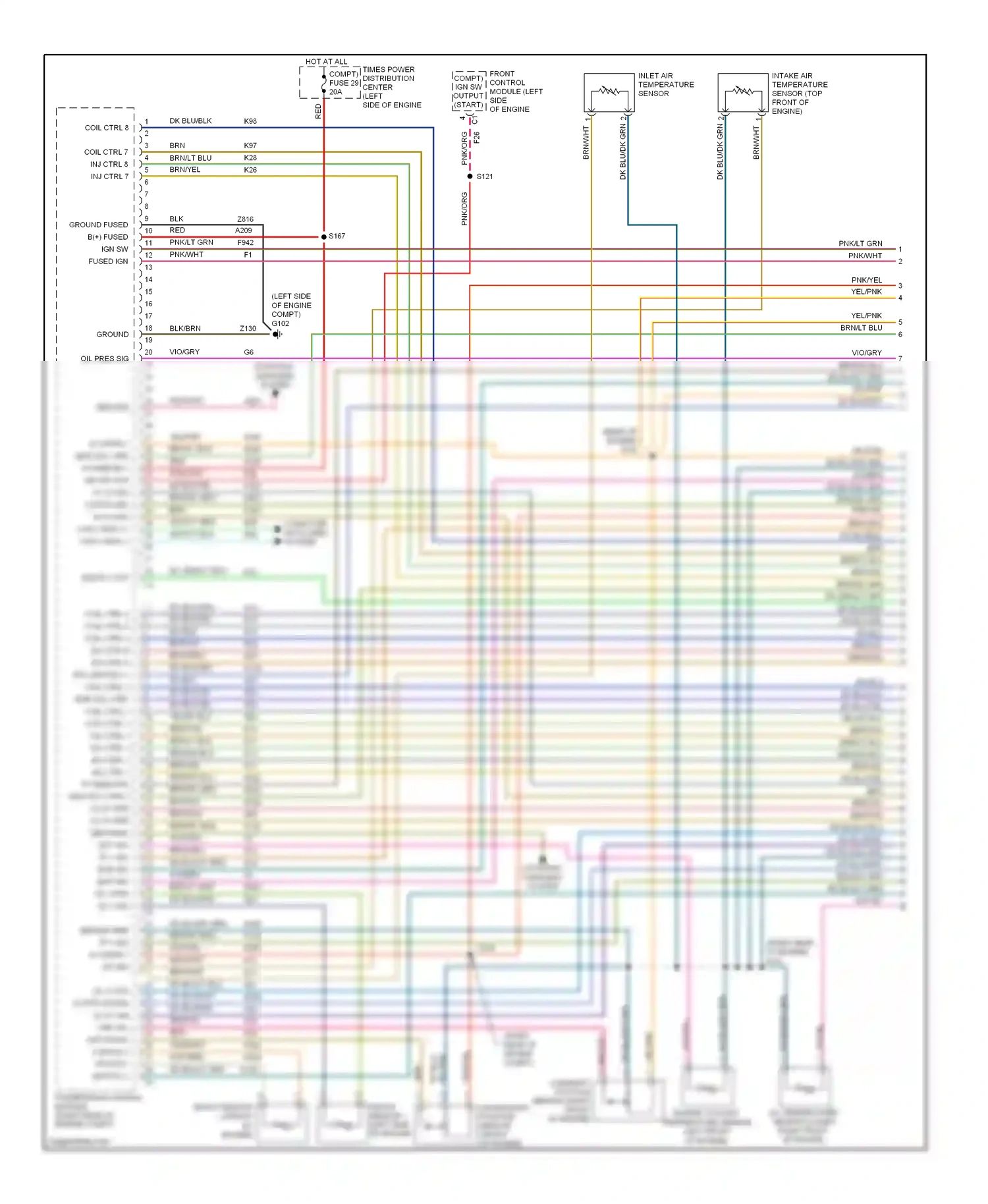 Jeep Commander I (2005-2010) front control module (left side of engine compt) ign sw output (start) wiring diagram  (3 of 3)