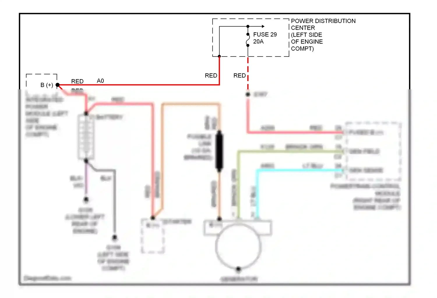 Jeep Commander I (2005-2010) generator wiring diagram  (1 of 3)