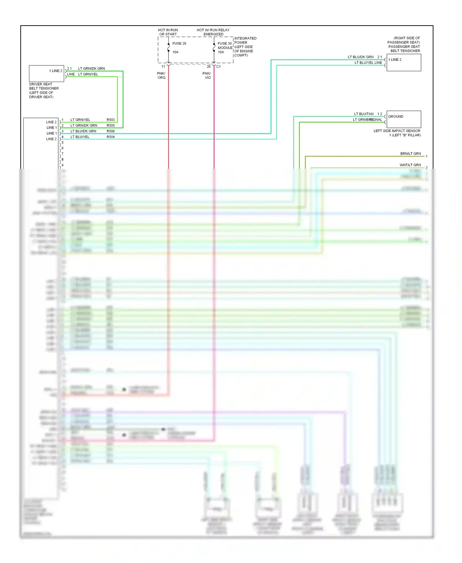 Jeep Commander I (2005-2010) occupant restraint controller module (below center console) wiring diagram  (3 of 3)