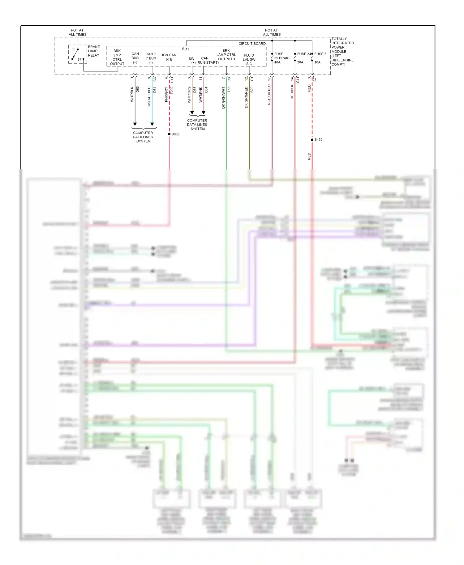 Jeep Compass I facelift 2 (2013-2016) power module (left side engine compt) fuse 3 wiring diagram  (1 of 1)