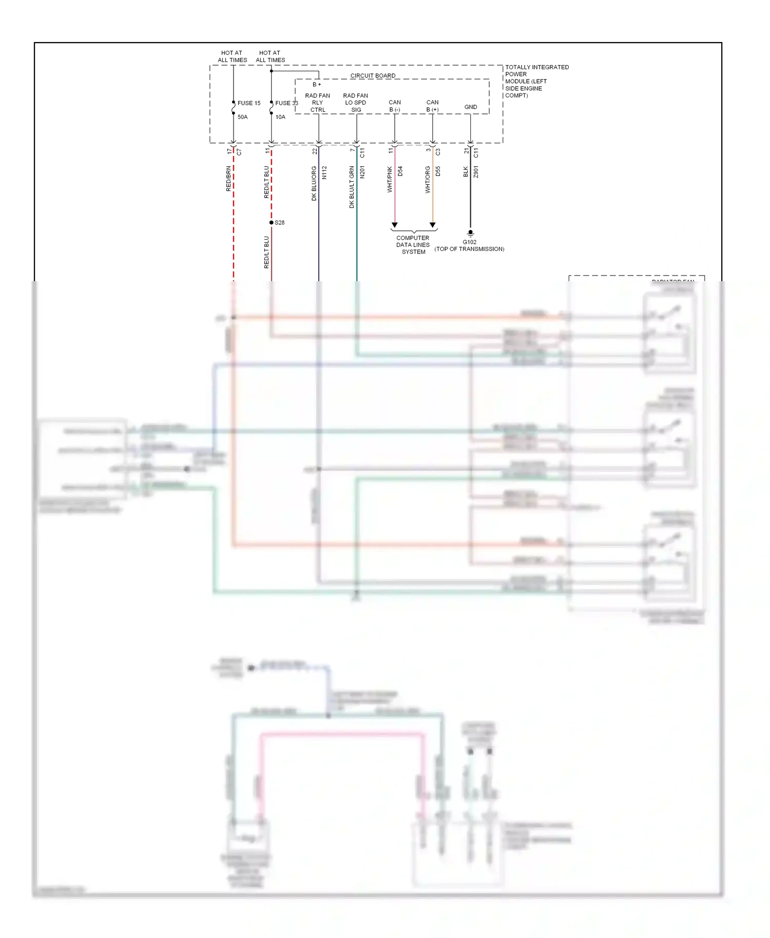 Jeep Compass I facelift 2 (2013-2016) powertrain control module (center rear engine compt) wiring diagram  (4 of 17)
